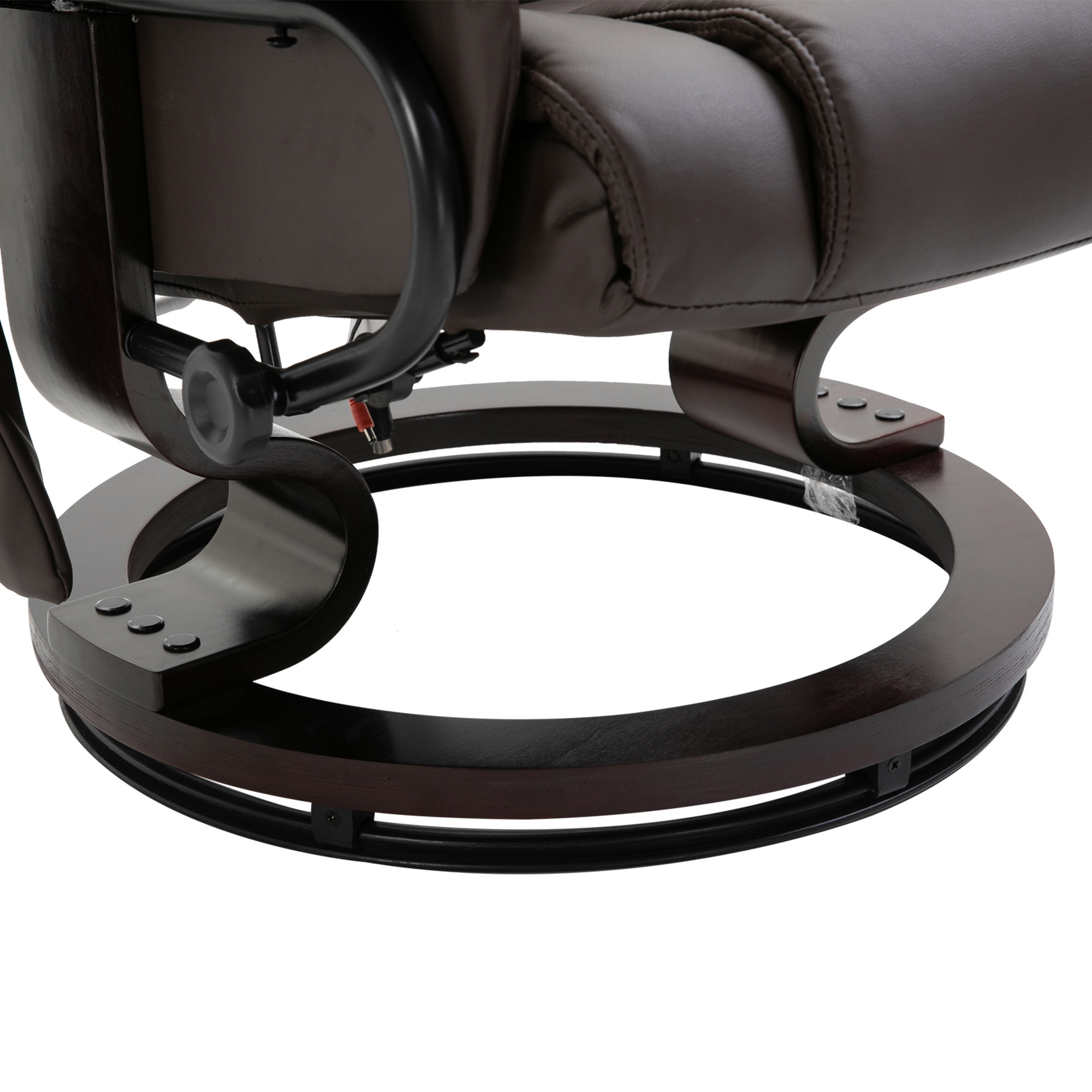 HOMCOM massagestoel met voetenbank relaxstoel kantelbaar tot 145° kunstleer bruin 79 x 82 x 101 cm