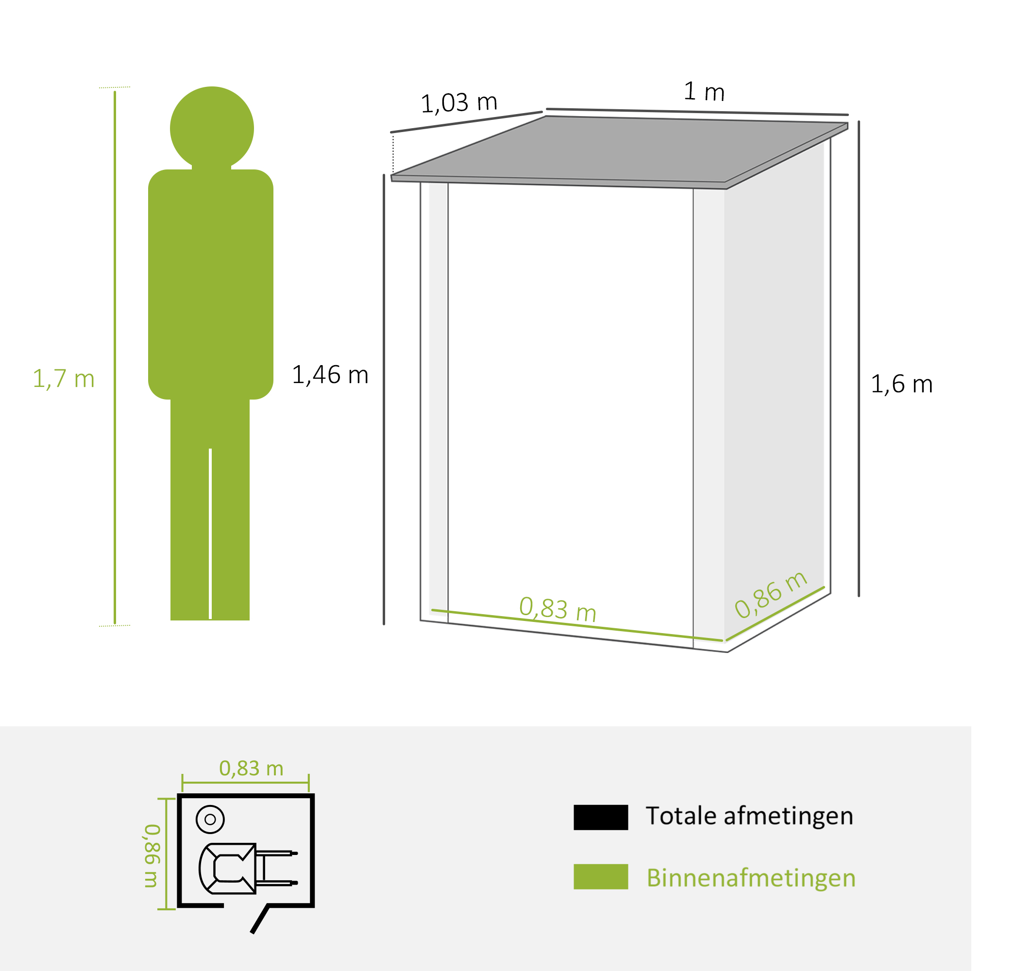 Outsunny Tuinhuis Metaal, Roestvrij en Condensatie Bestrijding voor Huis,100x103x160 cm, Donkergrijs
