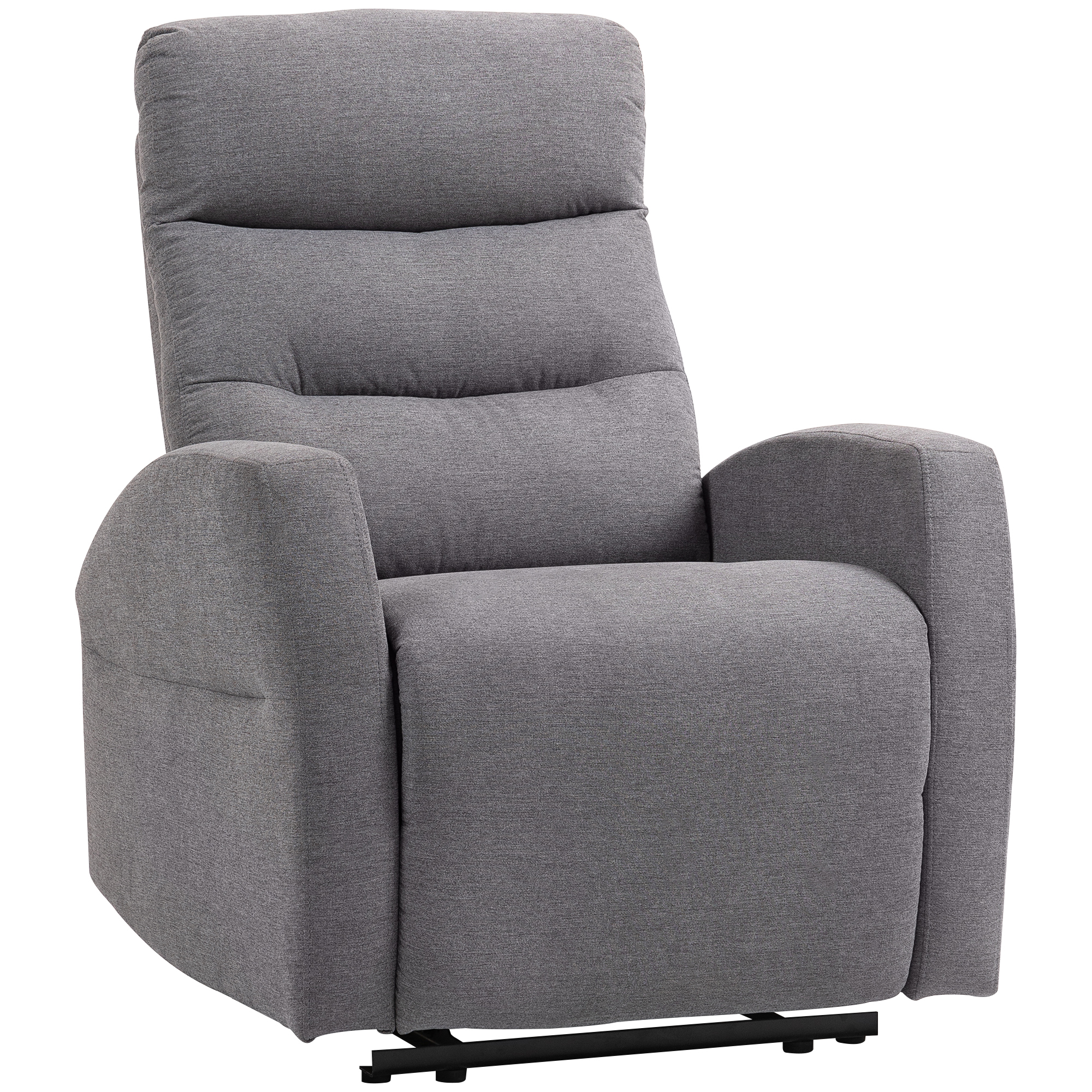 HOMCOM Verstelbare Relaxfauteuil met Voetsteun, Moderne Gepolsterde Stoel, Donkergrijs