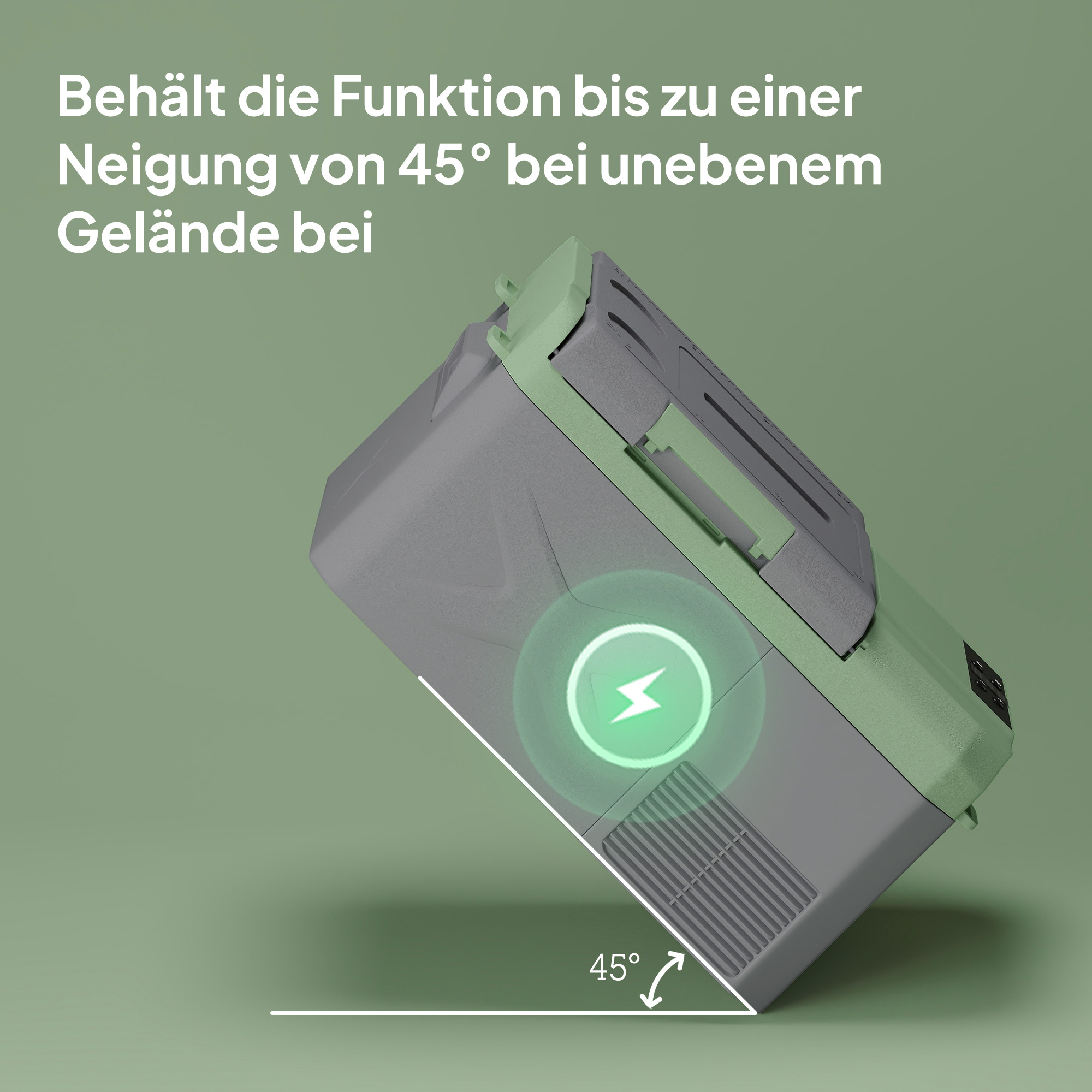 Outsunny 24,2 Liter Campingkoelkast, Autokoelkast, Koelbox met LED-Licht, AC- en DC-Adapters, Stille Werking, Grijs+Groen