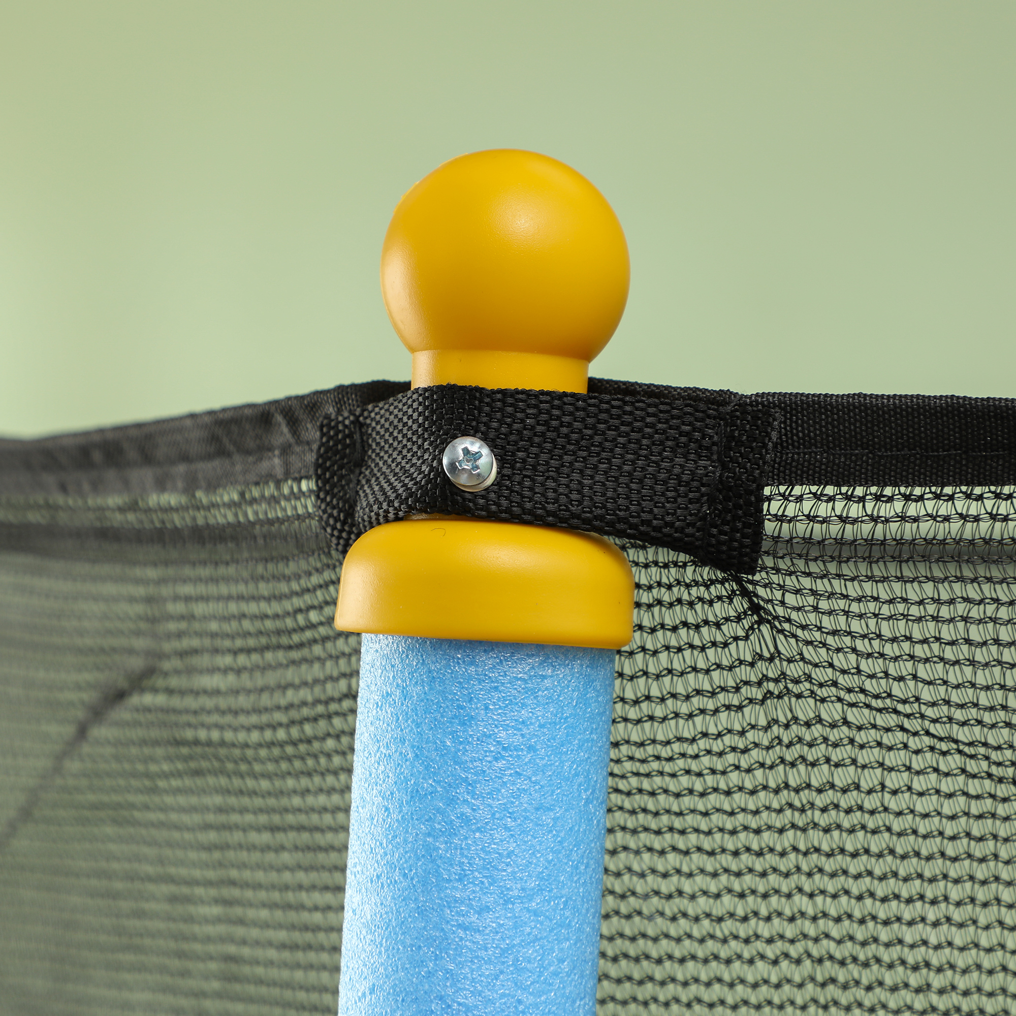 HOMCOM Kindertrampoline, Ø140 cm, met Veiligheidsnet, Binnen en Buiten, Staal, Kunststof, Tot 50 kg Belastbaar, Blauw