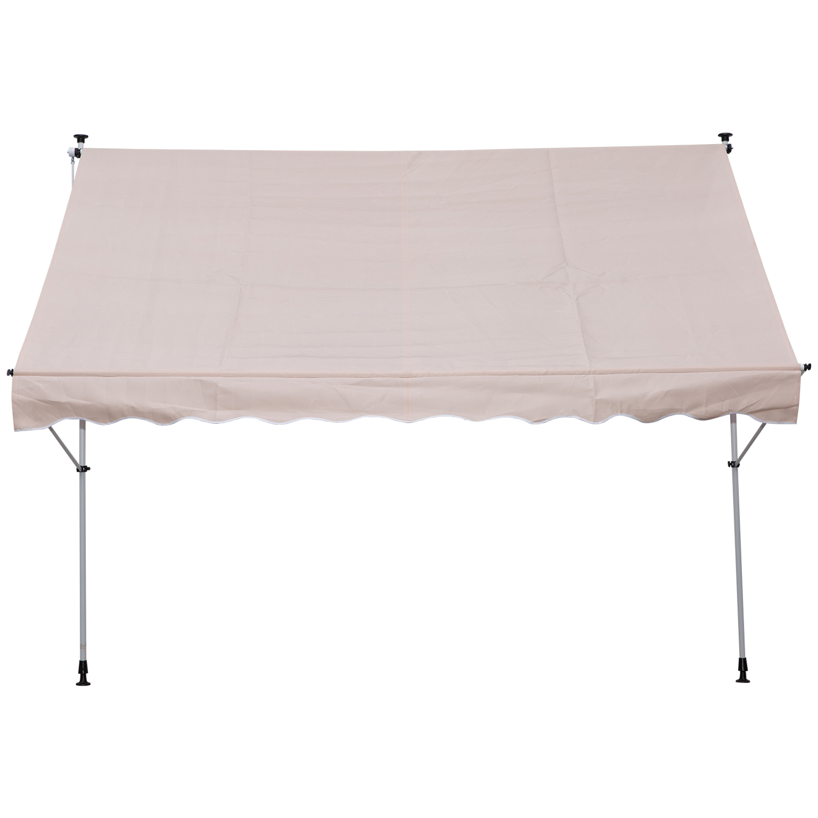 Outsunny Luifel vouwarm knikarmluifel zonwering handslinger balkon aluminium 2 x 1,5 m beige