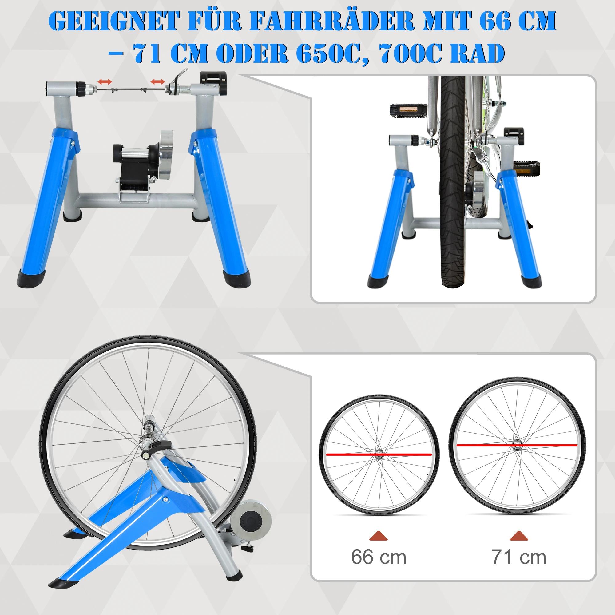 HOMCOM Fietstrainer trainfiets met 8 weerstandsniveaus voor 650C, 700C / 26-29"