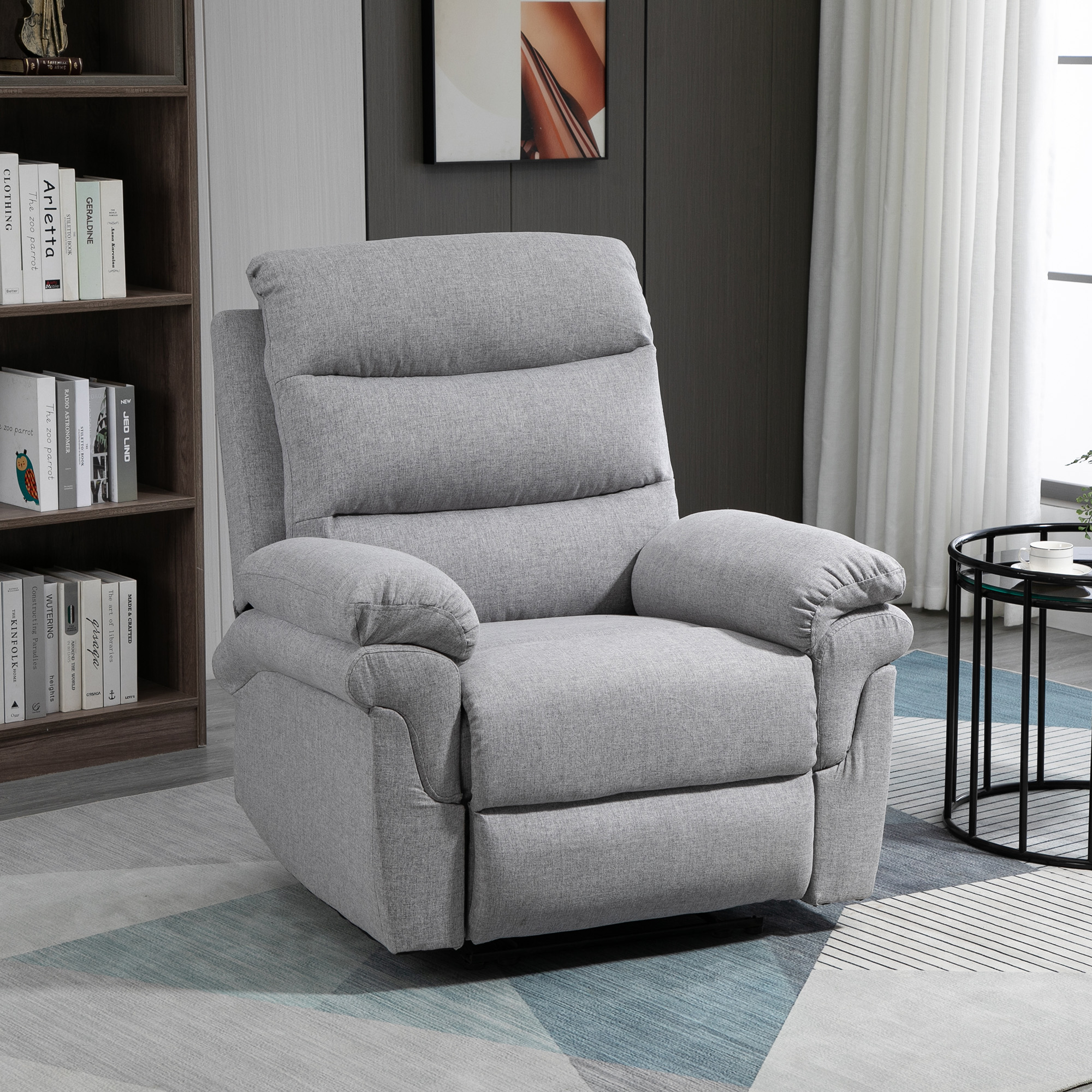 HOMCOM relaxfauteuil met ligfunctie 91 cm x 92 cm x 102 cm