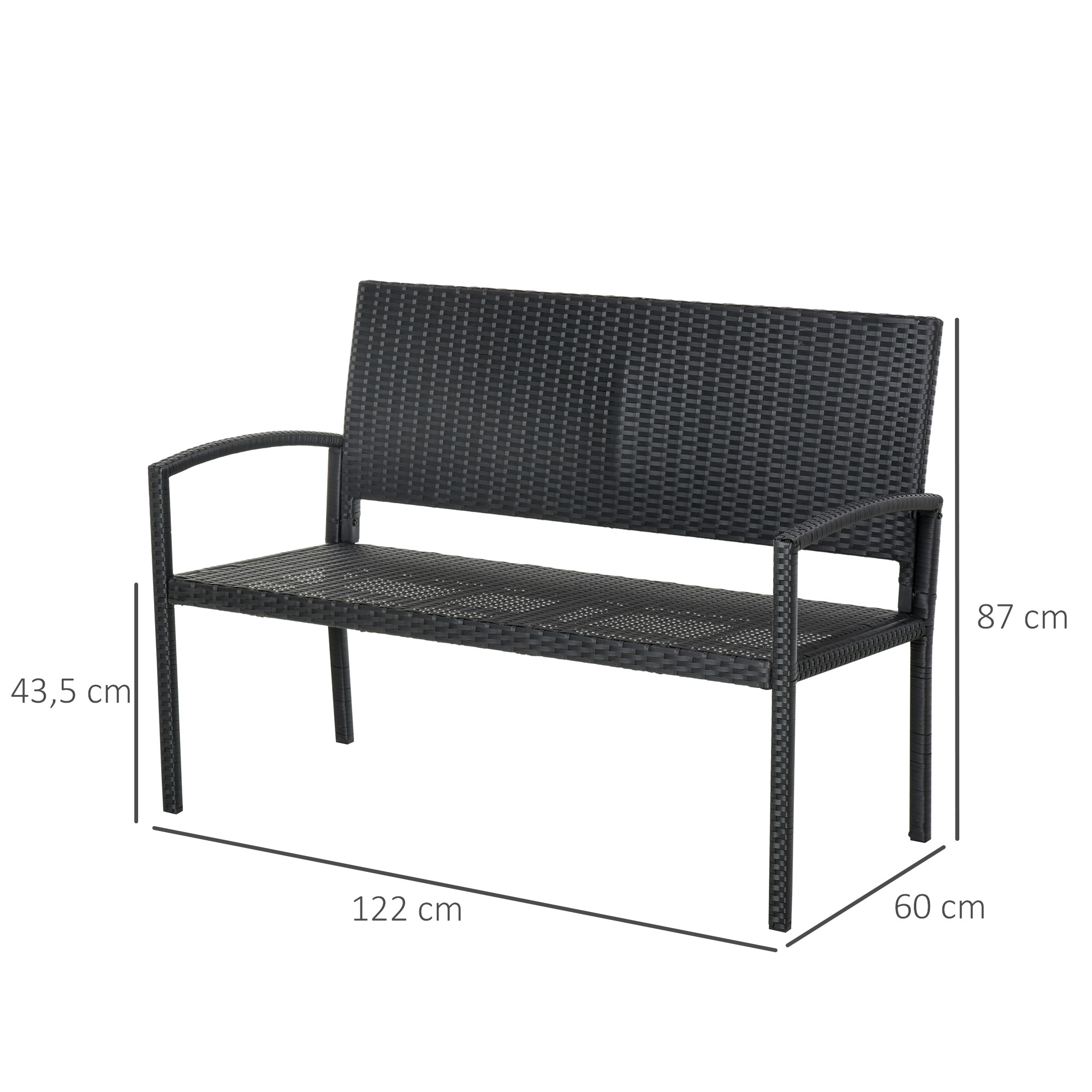 Outsunny poly-rotan tuinbank