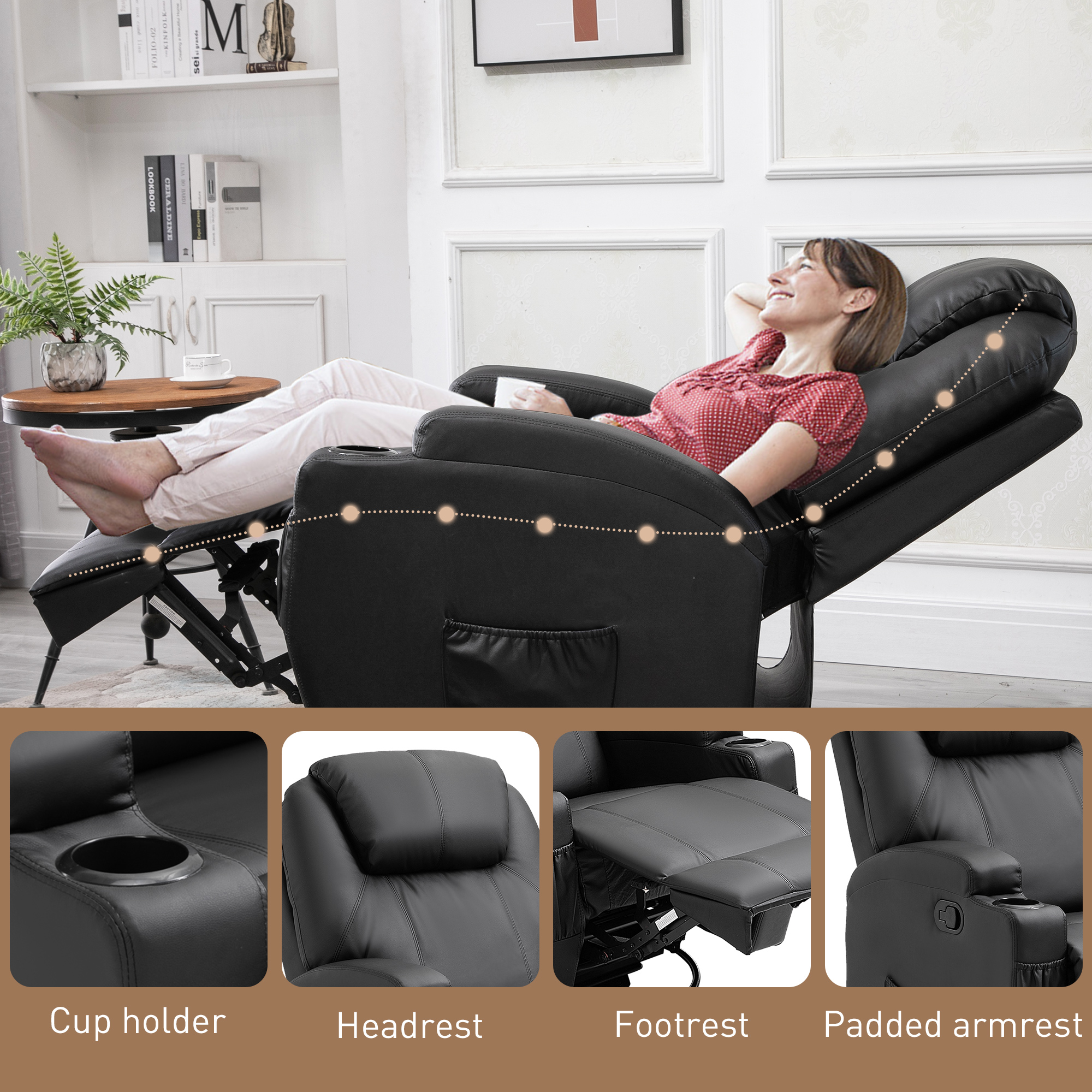 HOMCOM massagestoel tv-stoel relaxstoel tv-stoel