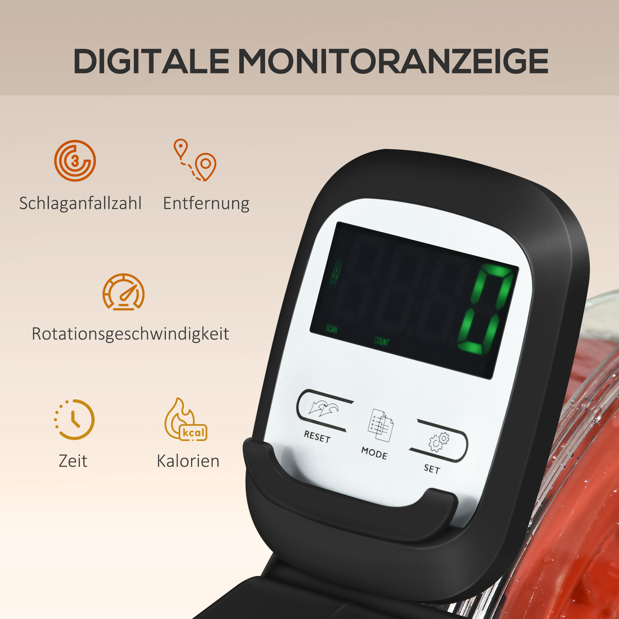 SPORTNOW Waterroeimachine, opvouwbaar, 6 weerstanden, display, mobielhouder, tot 120kg, metalen frame, Zwart