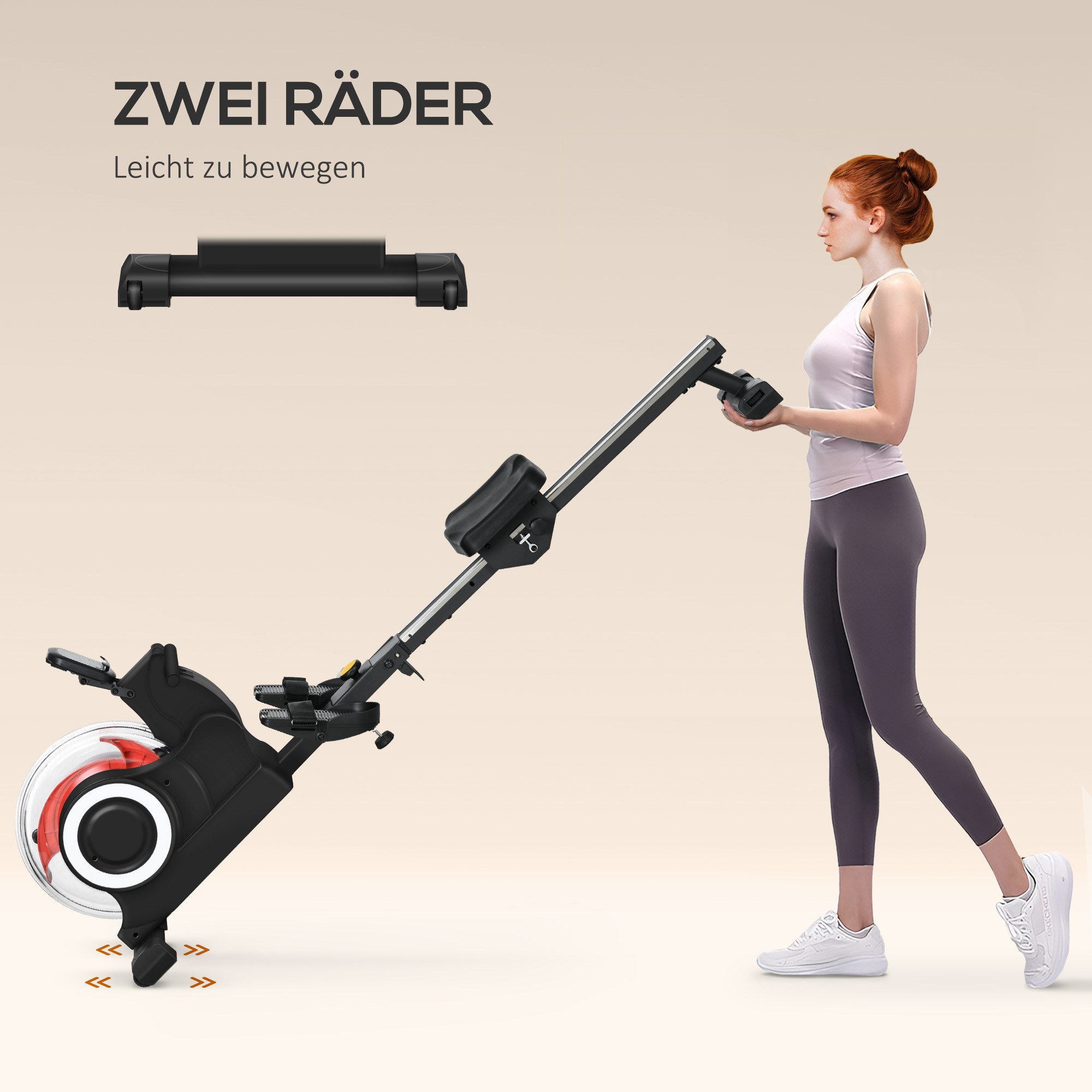 SPORTNOW Waterroeimachine, opvouwbaar, 6 weerstanden, display, mobielhouder, tot 120kg, metalen frame, Zwart