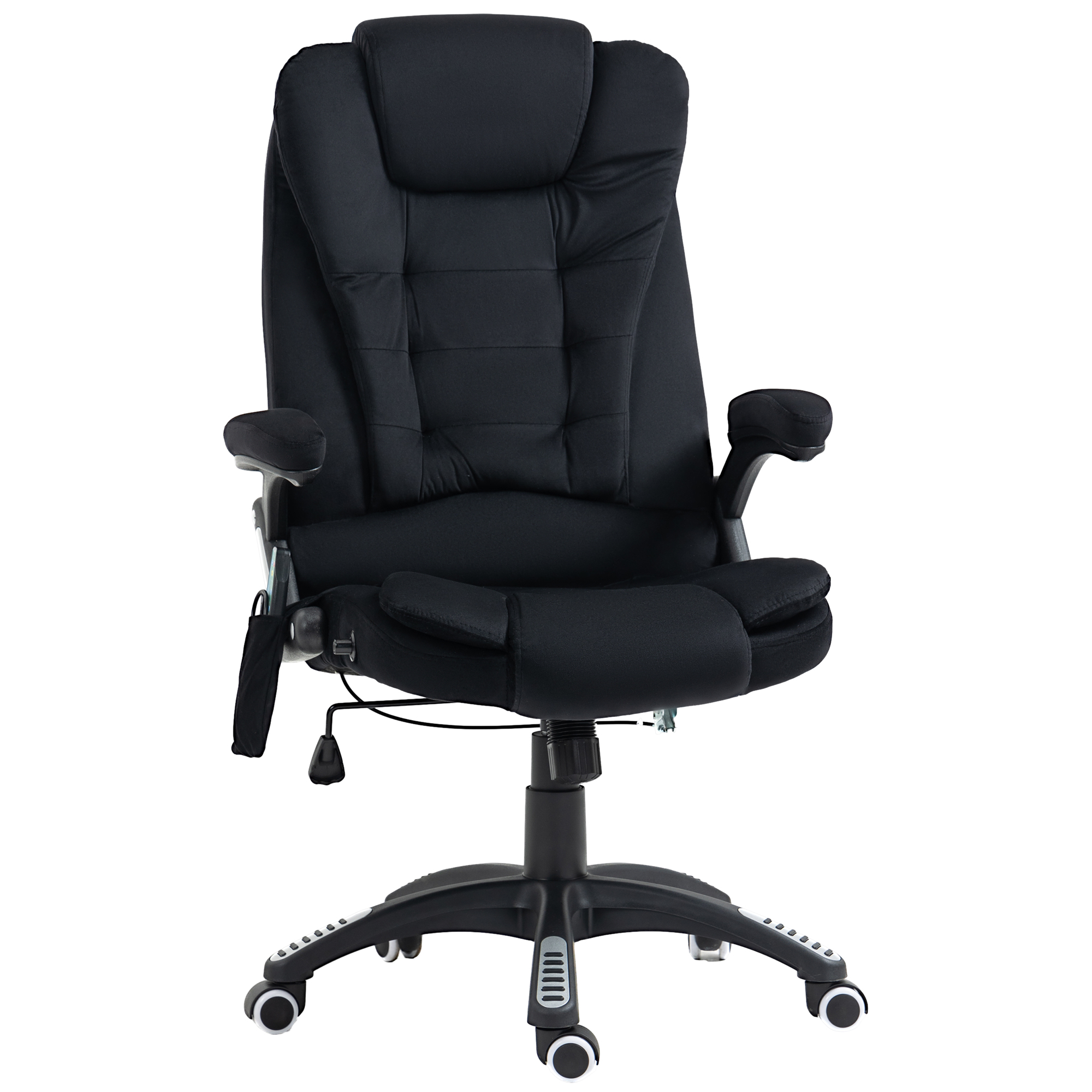 Vinsetto Bureaustoel met Massage- & Verwarmingsfunctie, Ergonomisch, Hoogteverstelbaar, Zwart