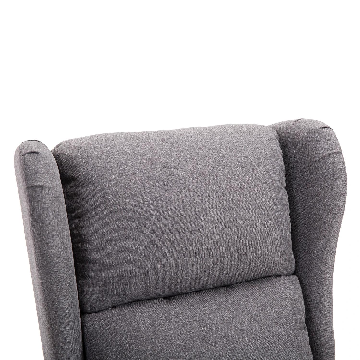 HOMCOM® relaxstoel tv-stoel met elektrische opstahulp linnen hout schuimstof grijs 72,5 x 94 x 109 cm | Aosom.nl