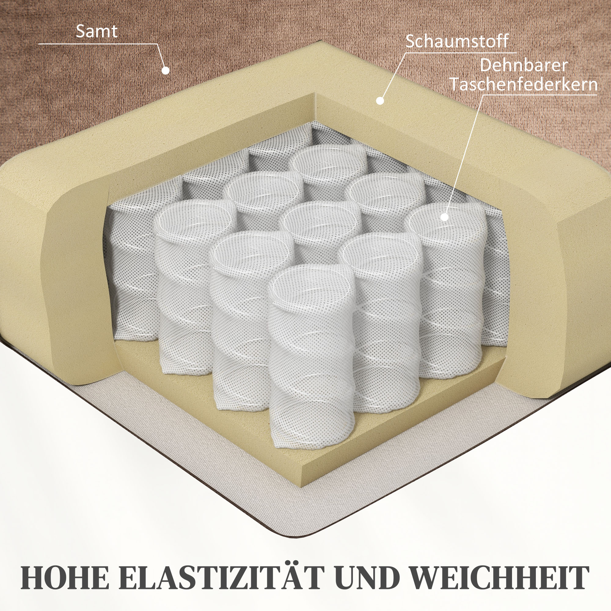 HOMCOM Opstastoel met Massagefunctie, 90x93x110cm, Bruin