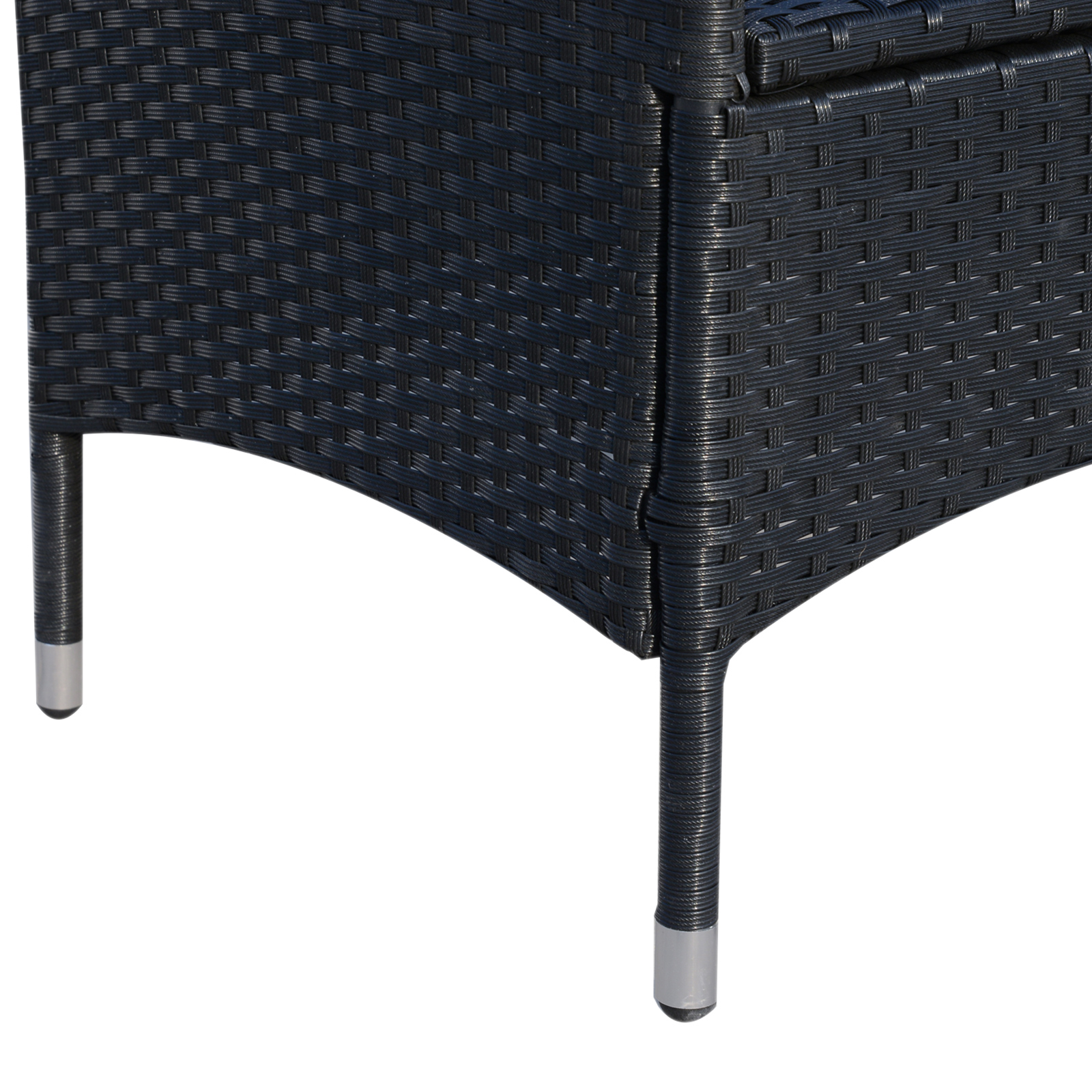 Outsunny 3-delige zitgroep voor in de tuin, rotan tuinset, poly-rotan, zwart