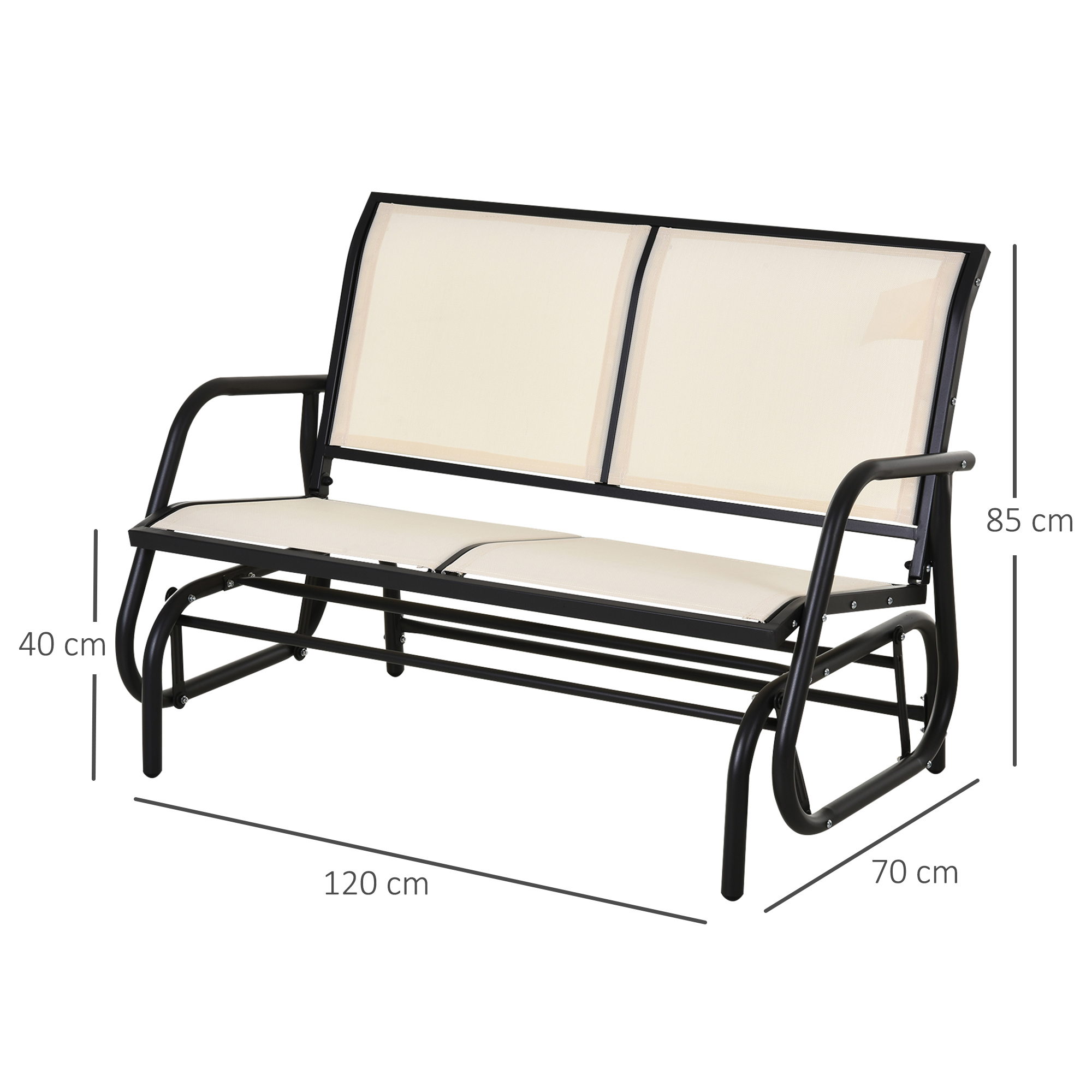 Outsunny schommelbank 120 cm x 70 cm x 88 cm