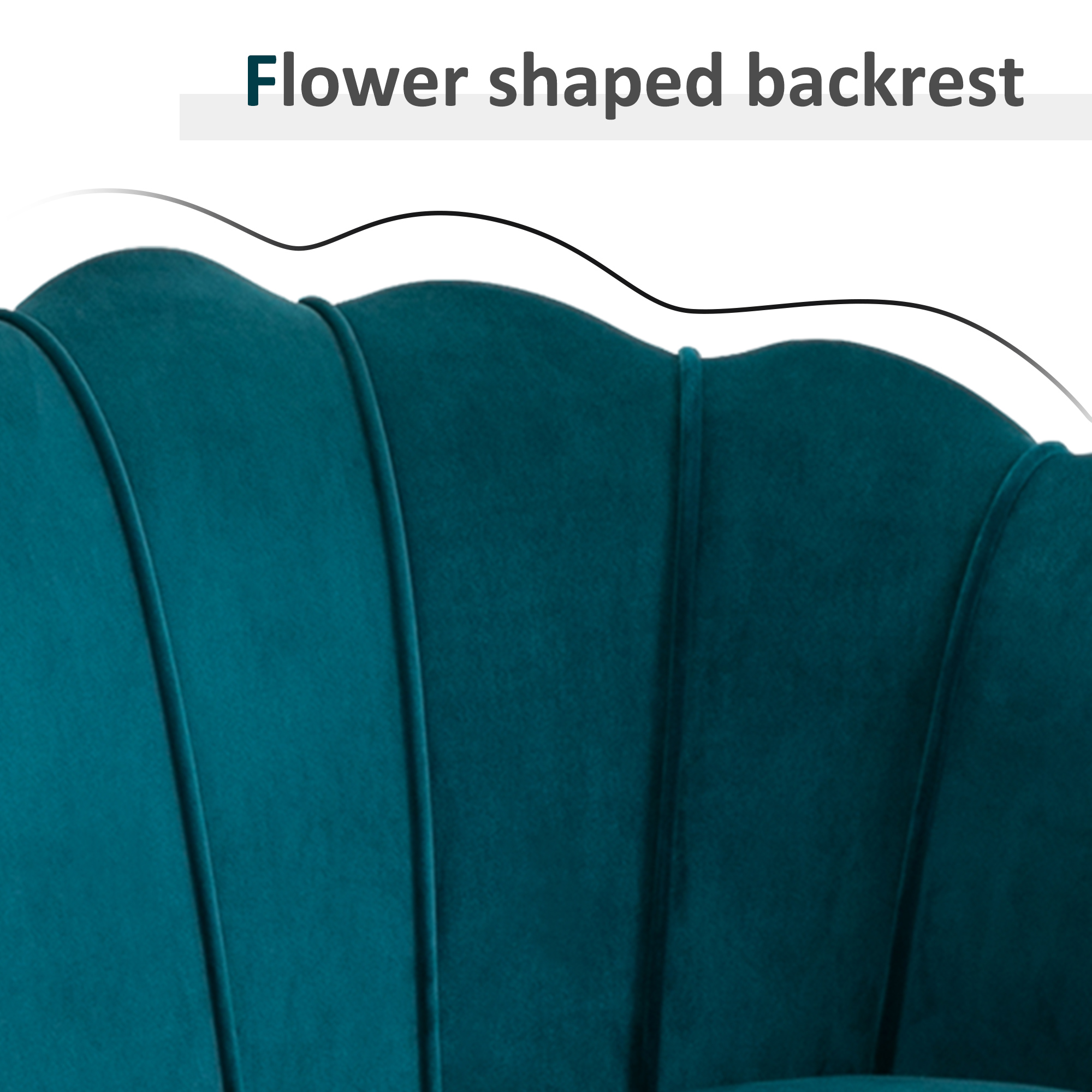 HOMCOM Tweezitsbank, Sofa, Gepolsterde Bank, Samtlook, Dubbelzitbank, tot 150 kg belastbaar, 130 x 77 x 77 cm, Donkergroen