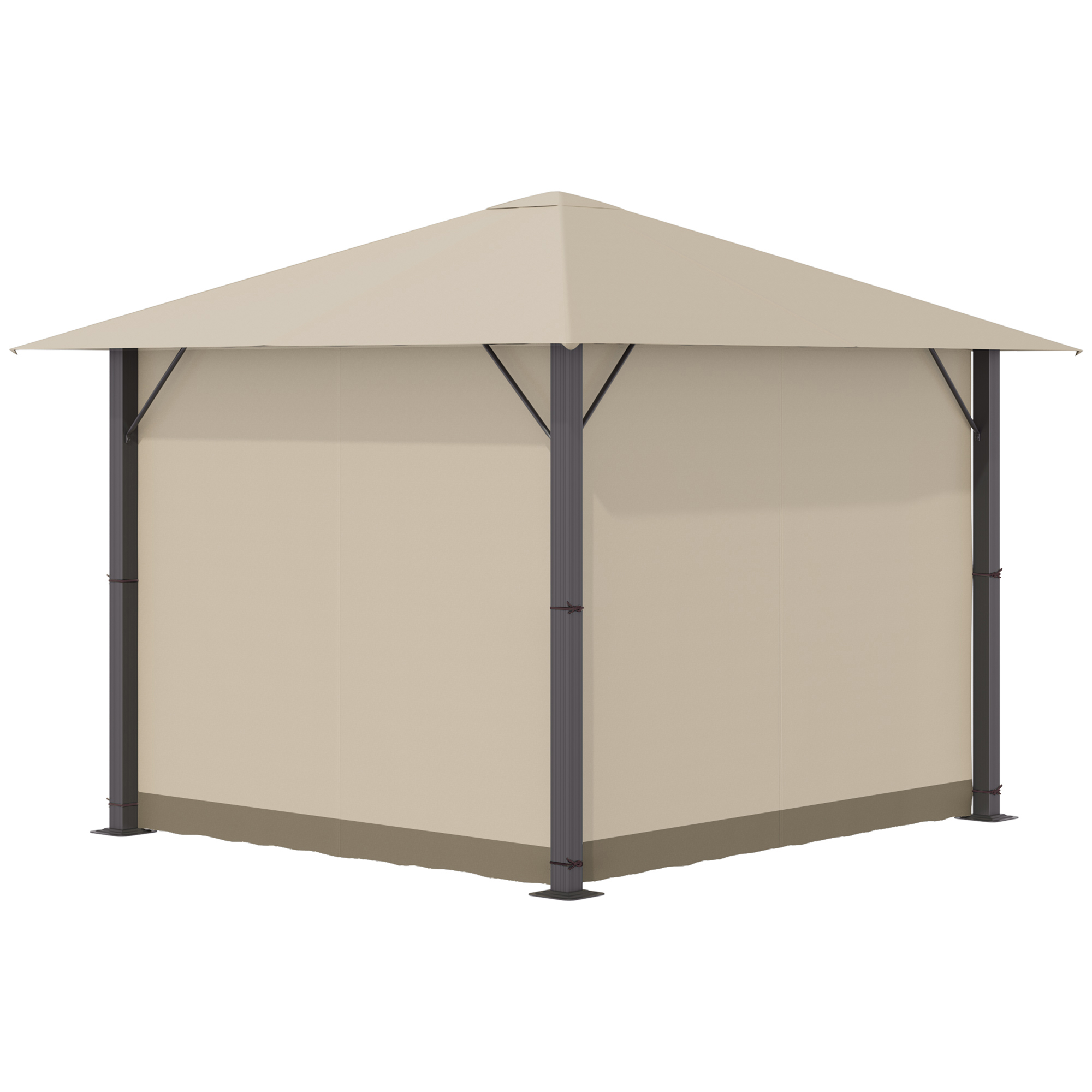 Outsunny tuinhuisje 3m x 3m aluminium staal