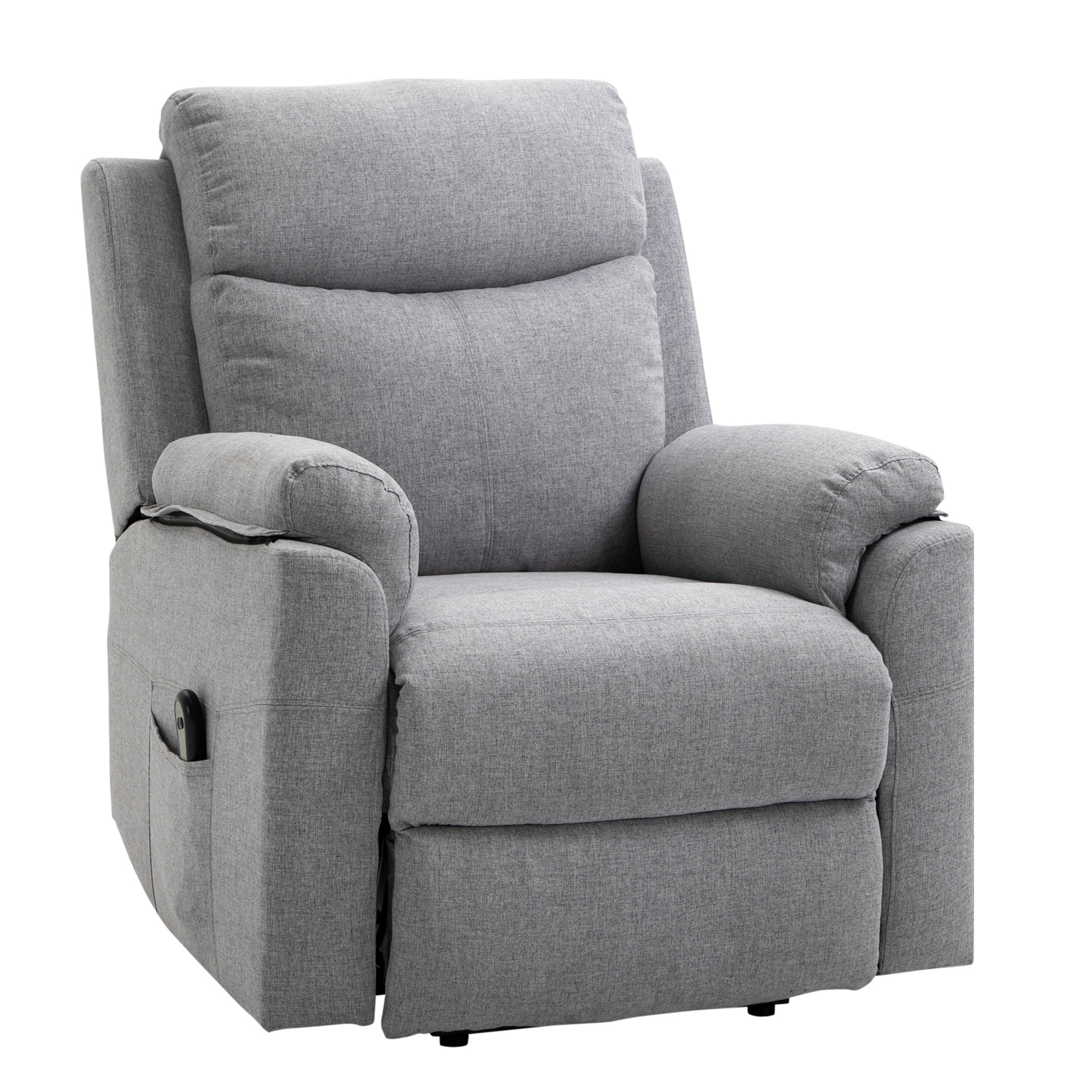 HOMCOM Opstaanfauteuil met Massage voor Senioren, 83 cm x 89 cm x 102 cm, Grijs