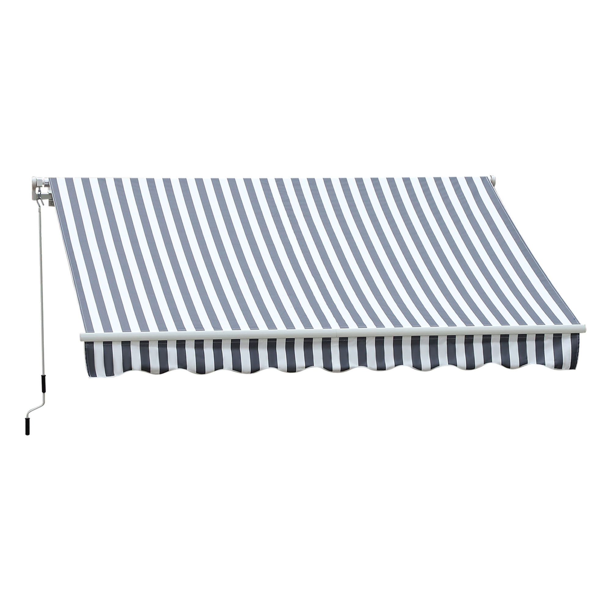 Outsunny Luifel handslinger knikarmluifel zonwering balkon aluminium 2,95 x 2,5 m 2 kleuren