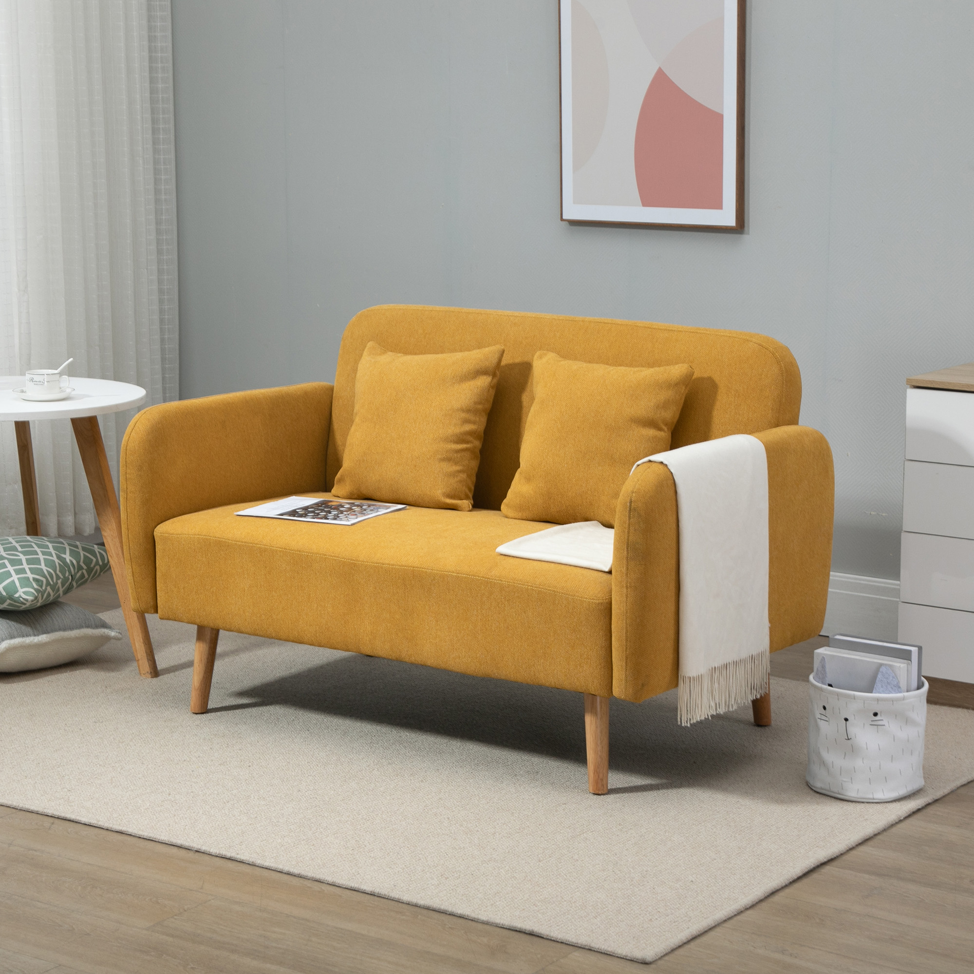 HOMCOM 2-zits tweepersoonsbank 130 cm x 70 cm x 80 cm