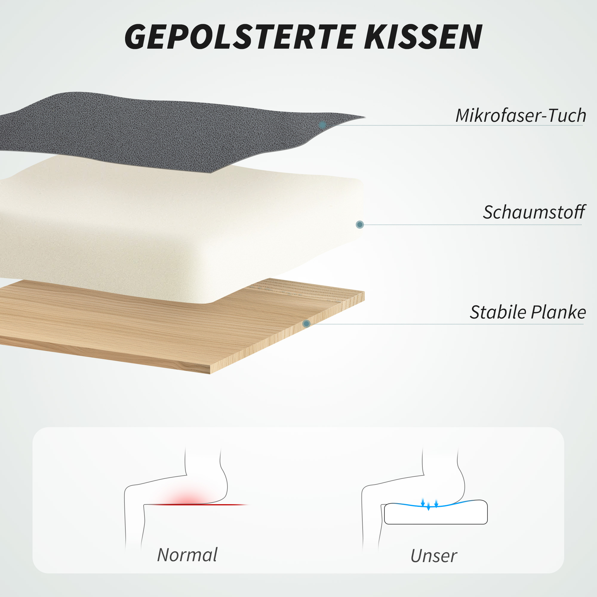 HOMCOM Bureaustoel met Massagefunctie, In Hoogte Verstelbaar en Kantelbare Rugleuning, Gepolsterd, Op Wielen, Grijs