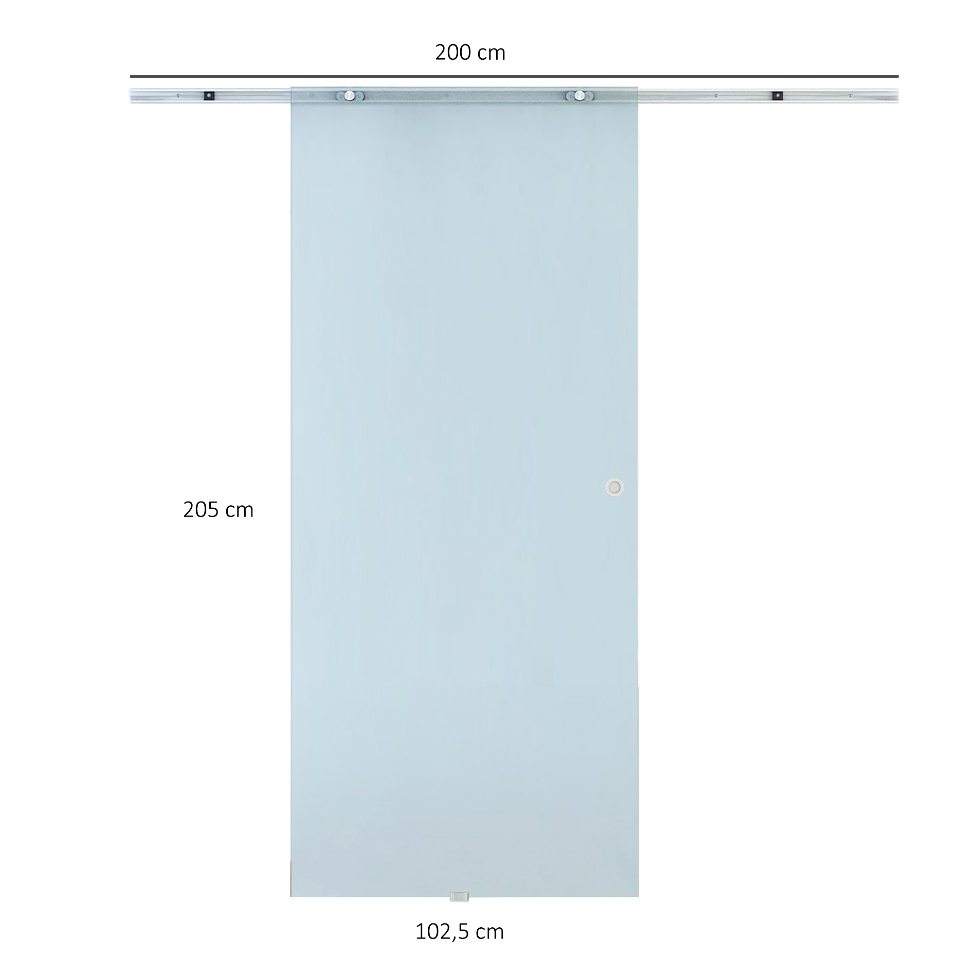 HOMCOM glazen schuifdeur schuifdeur glazen deur kantoor met zonder stroken 775/900/1025 x 2050 mm