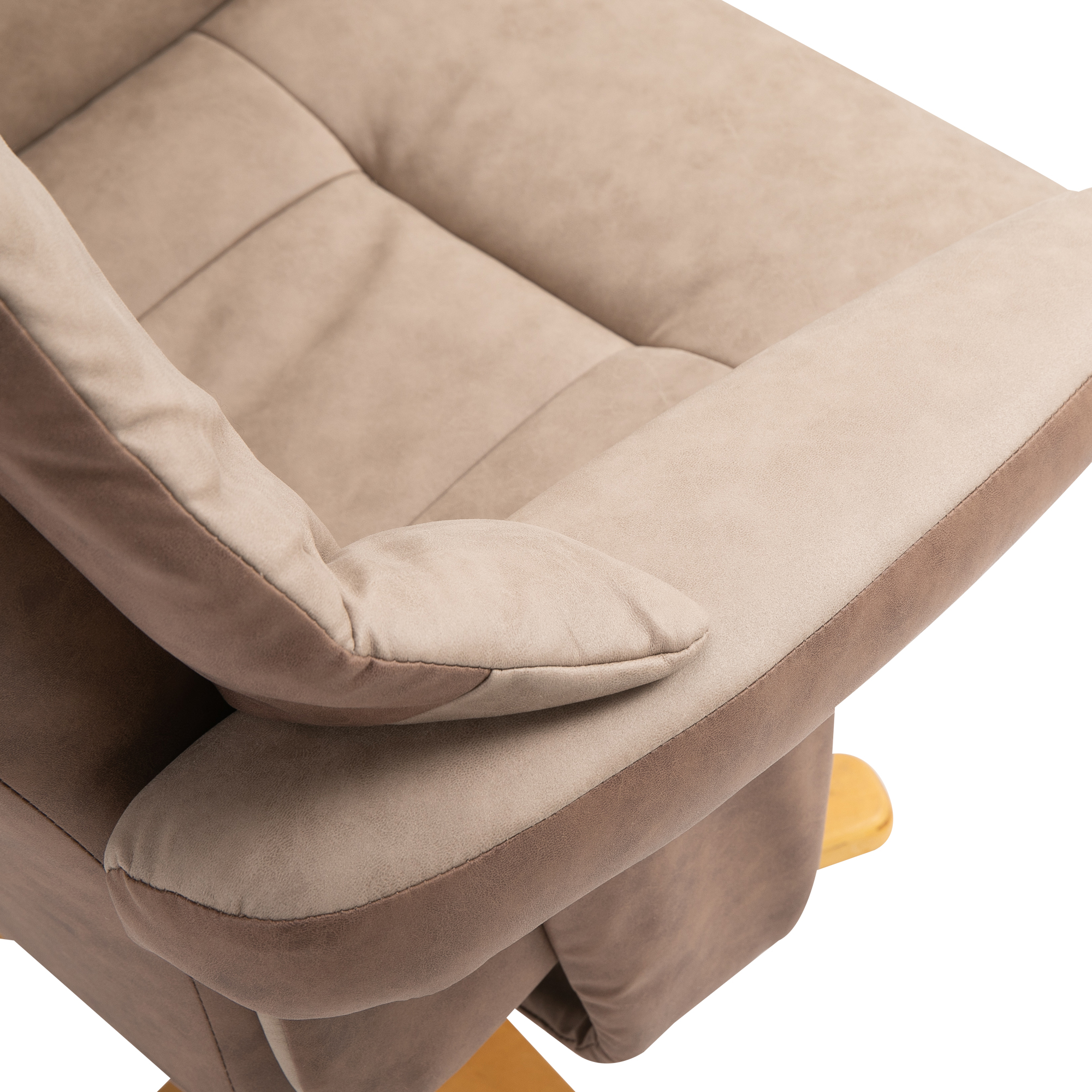 HOMCOM Relaxstoel met voetenbank, 360° draaibaar, 135° kantelbaar, ademende bekleding, 78 x 82,5 x 109 cm, bruin