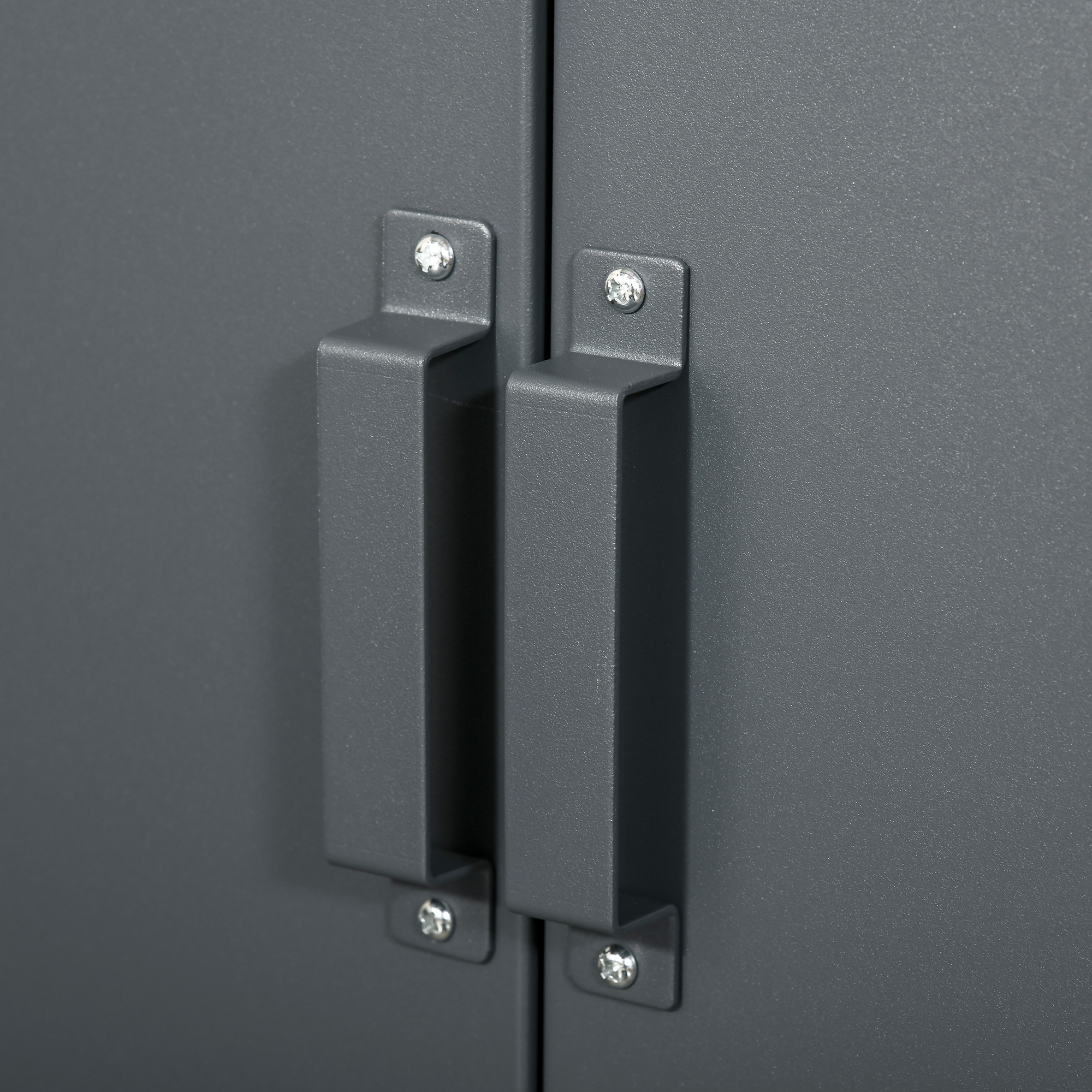 HOMCOM Dossierkast met Lamellendeuren, Opslagschrank, Metalen Schrank met 2 verstelbare planken, 75 x 33 x 110 cm, Grijs