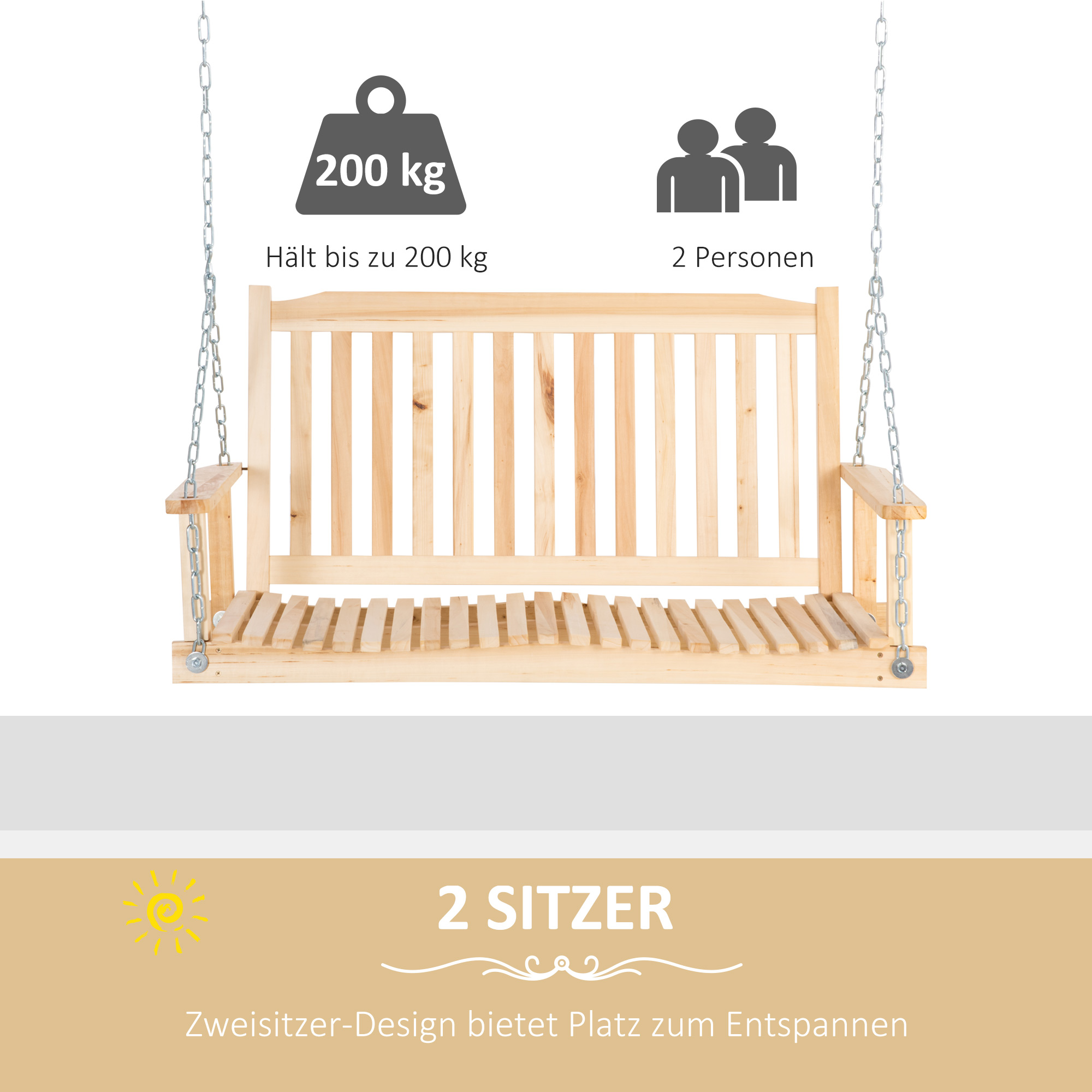 Outsunny tuinschommel voor 2 personen 117 cm 69 cm x 60 cm