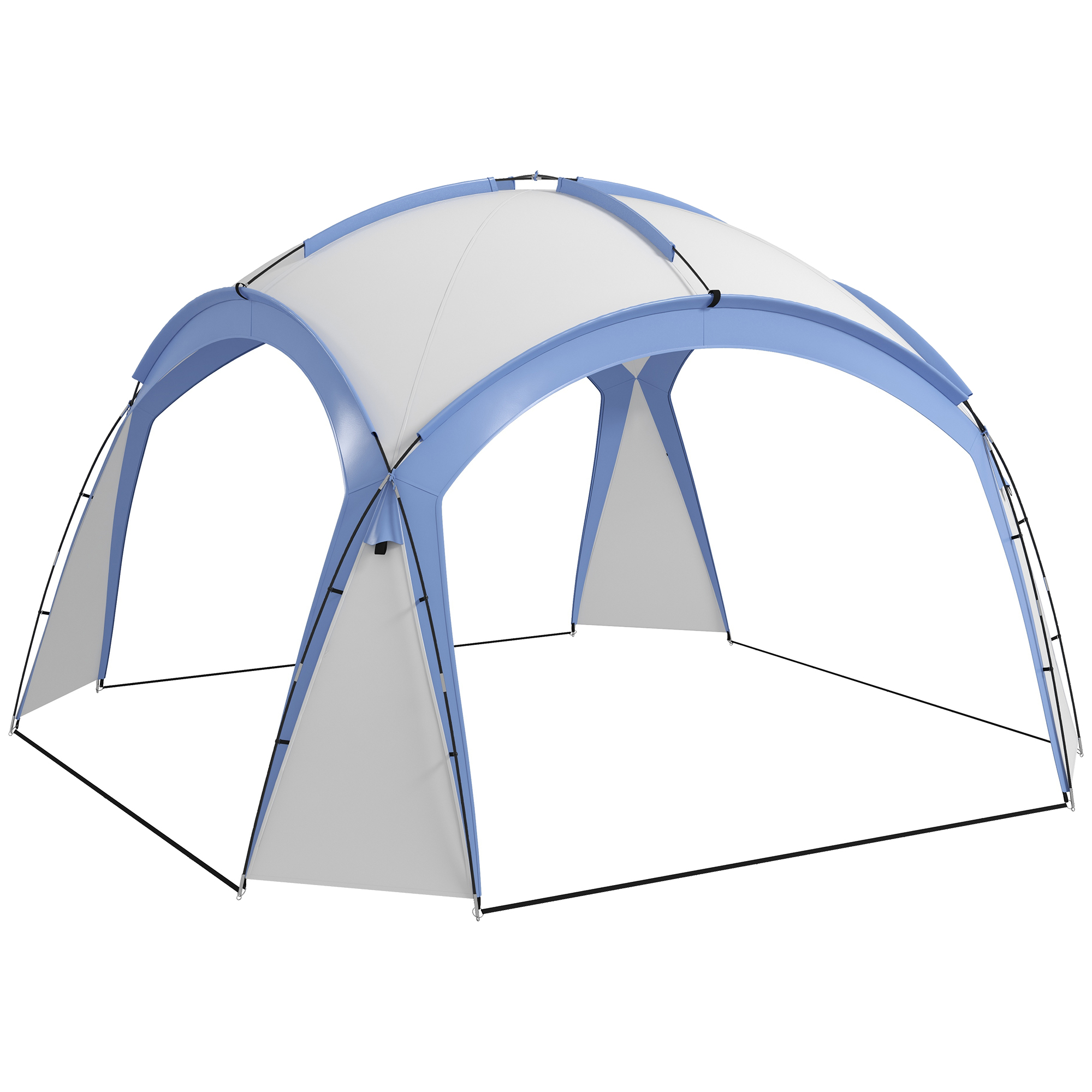Outsunny Event Shelter 3,5 x 3,5m Paviljoen met Haak Deur Waterafstotend Winterbestendige Tuinpaviljoen Blauw