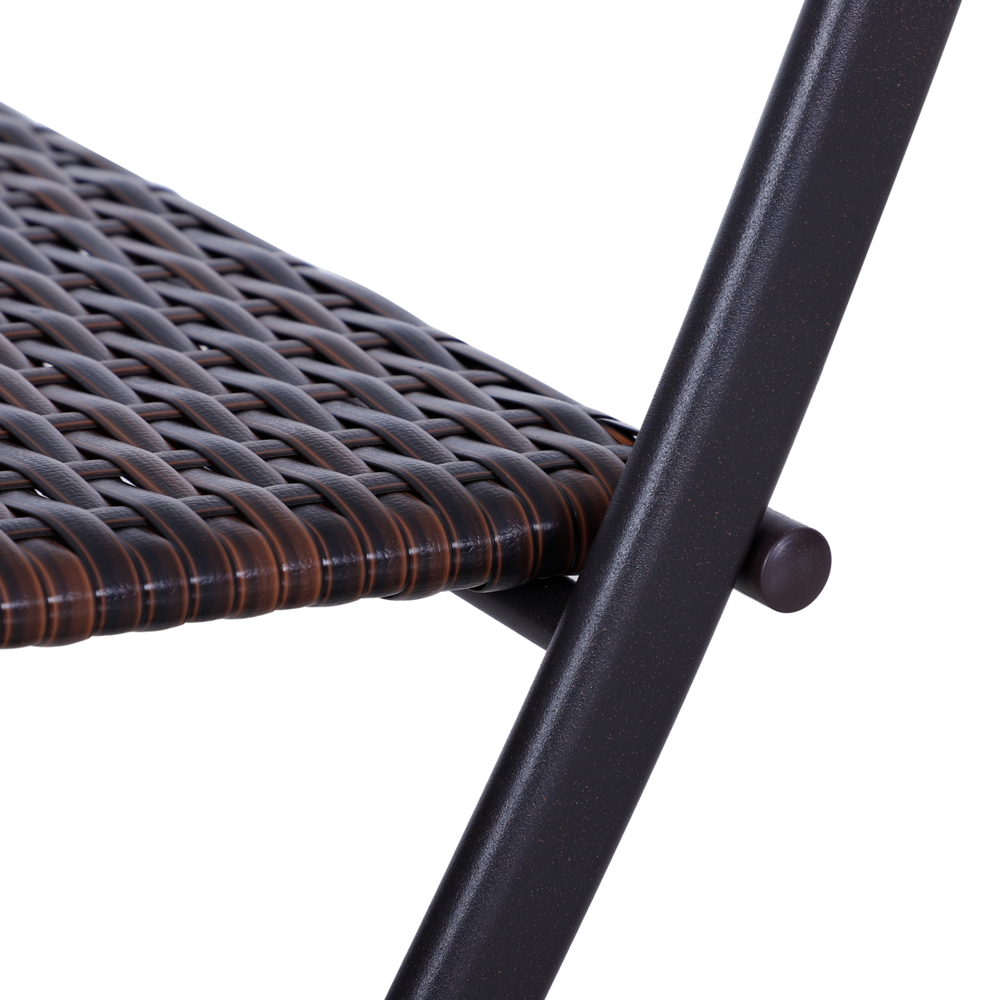 Outsunny 3-delig poly-rotan Bistro zitgroep tafel-stoel set tuinset tuinmeubels