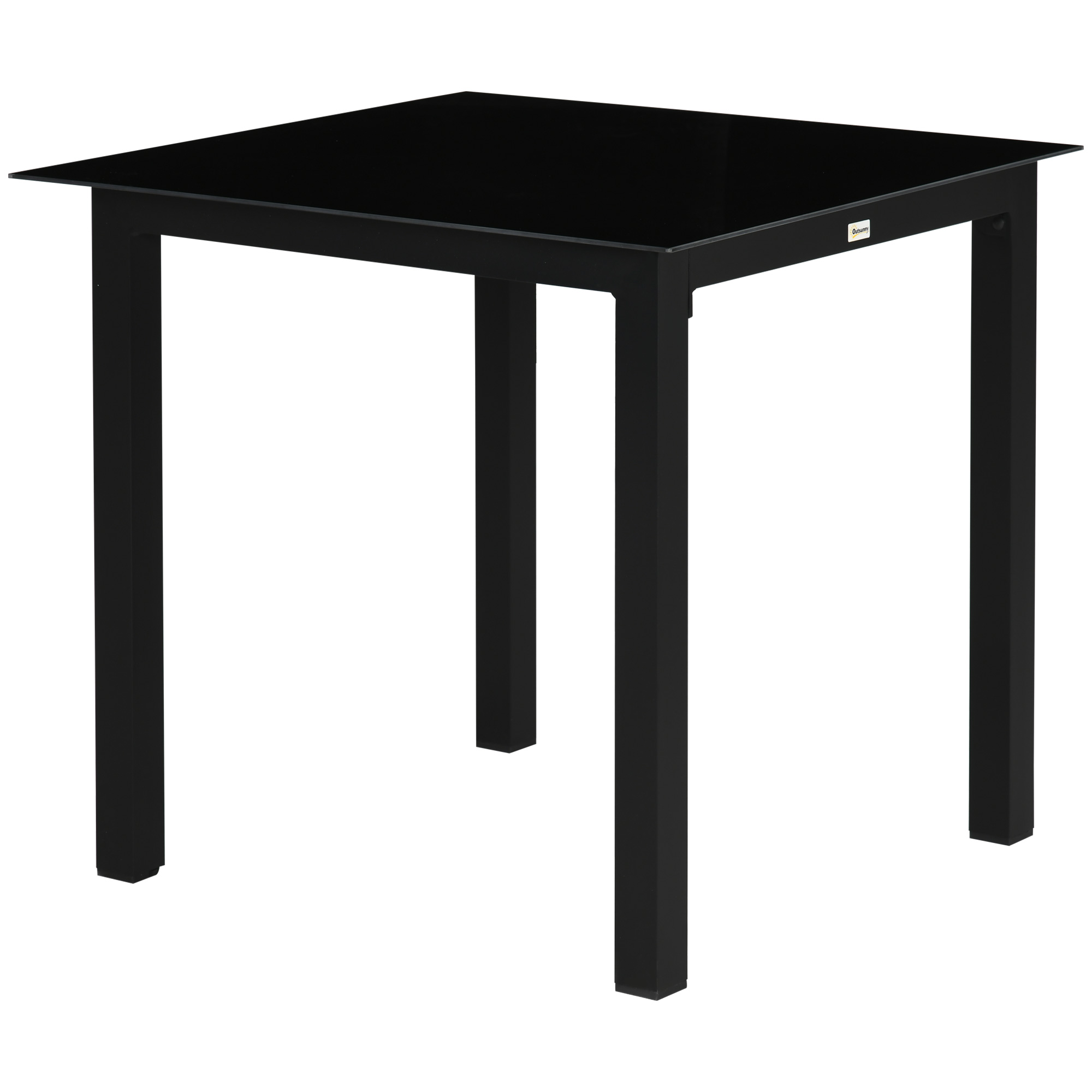 Outsunny Tuinmeubel Tuintafel Loungetafel voor buiten, weerbestendig, 80 x 80 x 74 cm, Zwart