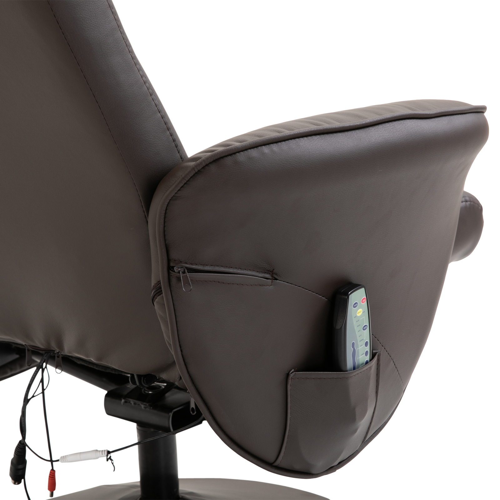 HOMCOM massagestoel met voetenbank 145° helling bruin