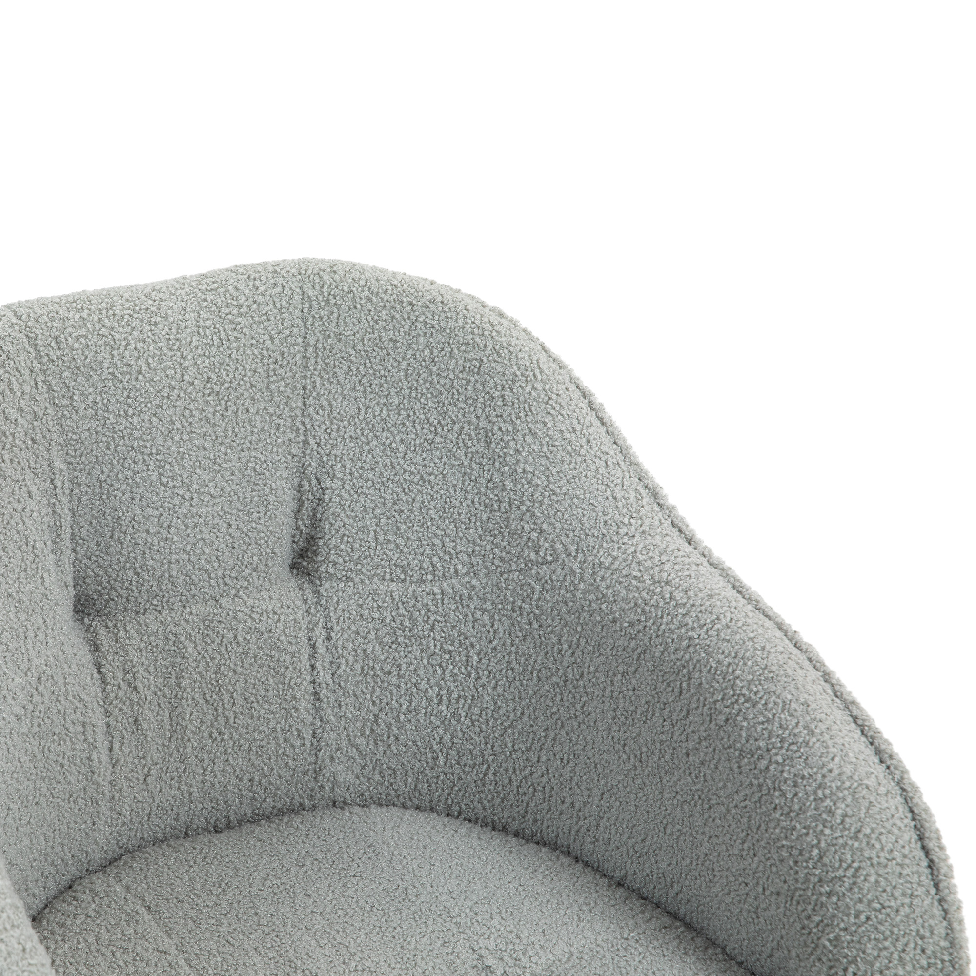 HOMCOM Thuiswerkstoel, Ergonomische Bureaustoel met Wippfunctie, Teddysamtoptiek 56 x 61 x 86 cm Grijs
