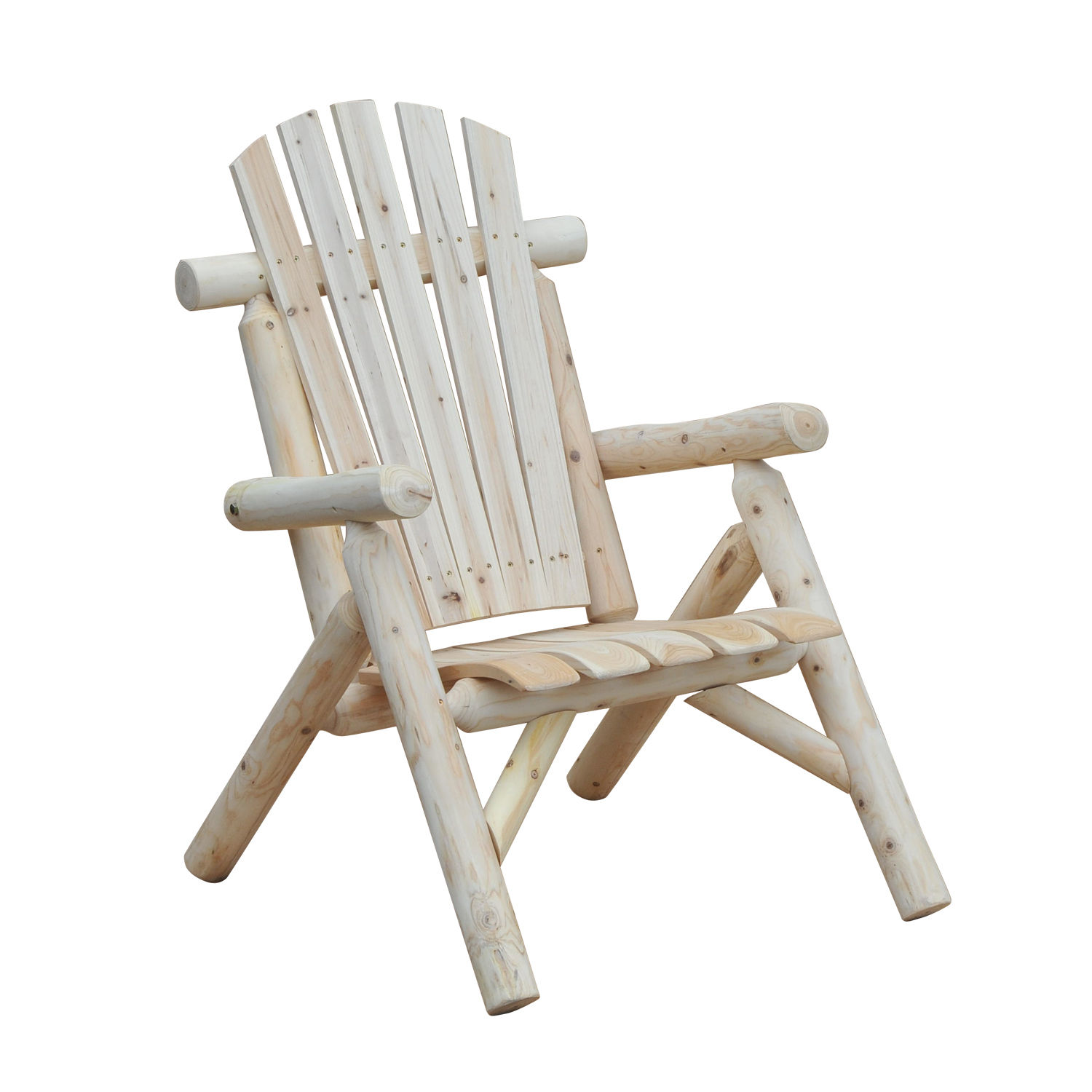 Outsunny Tuinstoel tuinzetel houten stoel hoge rug met armleuningen vurenhout natuur