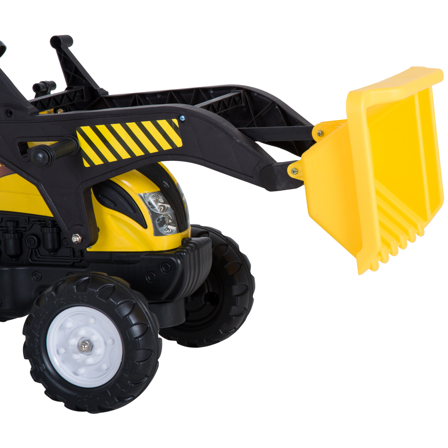 HOMCOM Trapauto met frontlader tractor traptractor vanaf 3 Jaar speelgoed kinderen zwart