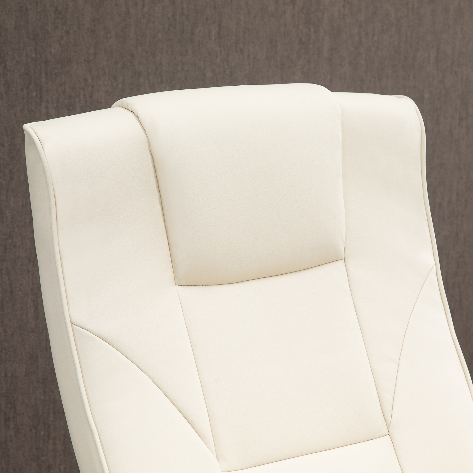 HOMCOM massagestoel, met voetenbank, 10 massagepunten, verstelbare functie, draaibare zitting, roomwit, 73 x 83 x 106 cm