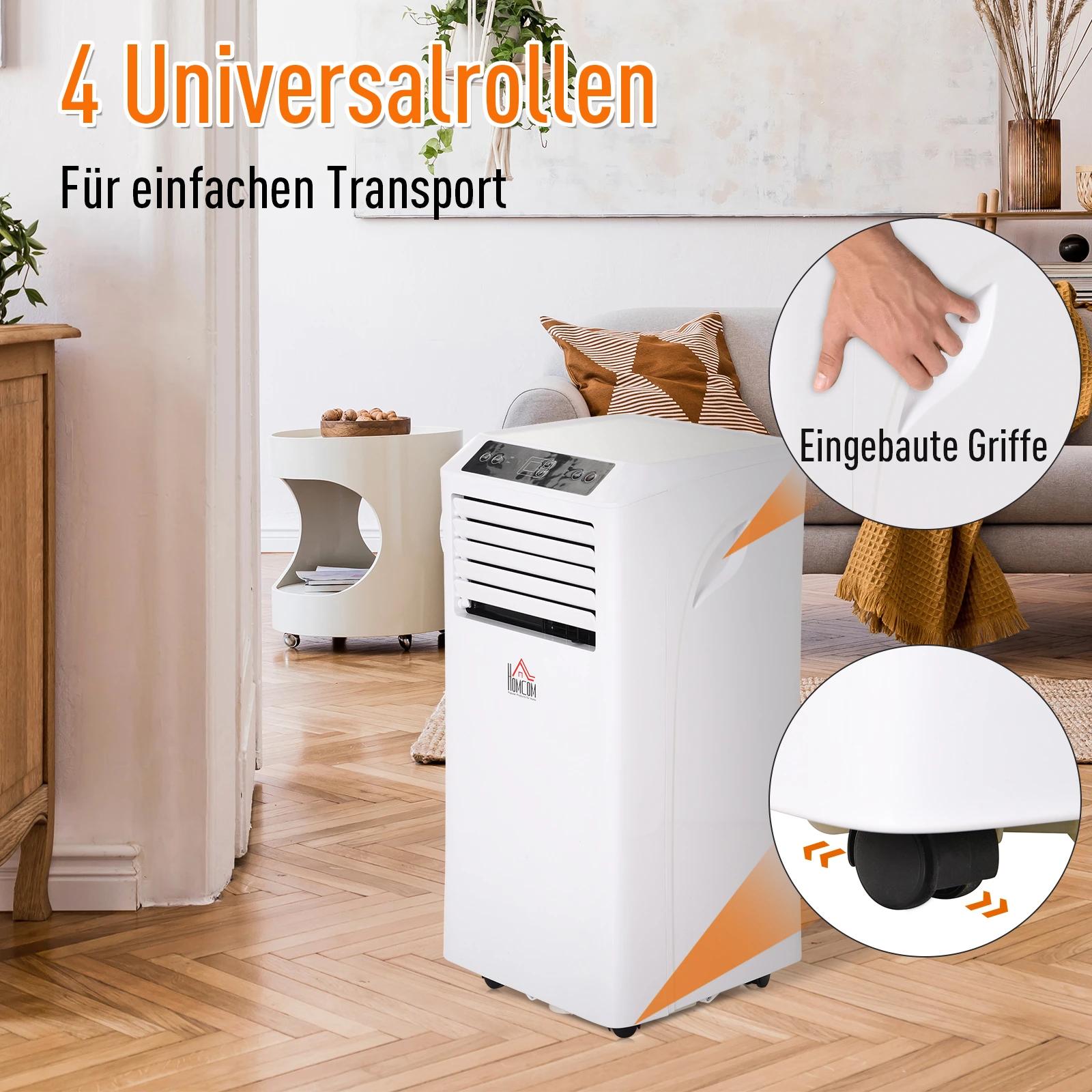 HOMCOM Mobiele airconditioning 3-in-1 airconditioner ontvochtiging 2,6 kW afstandsbediening ABS