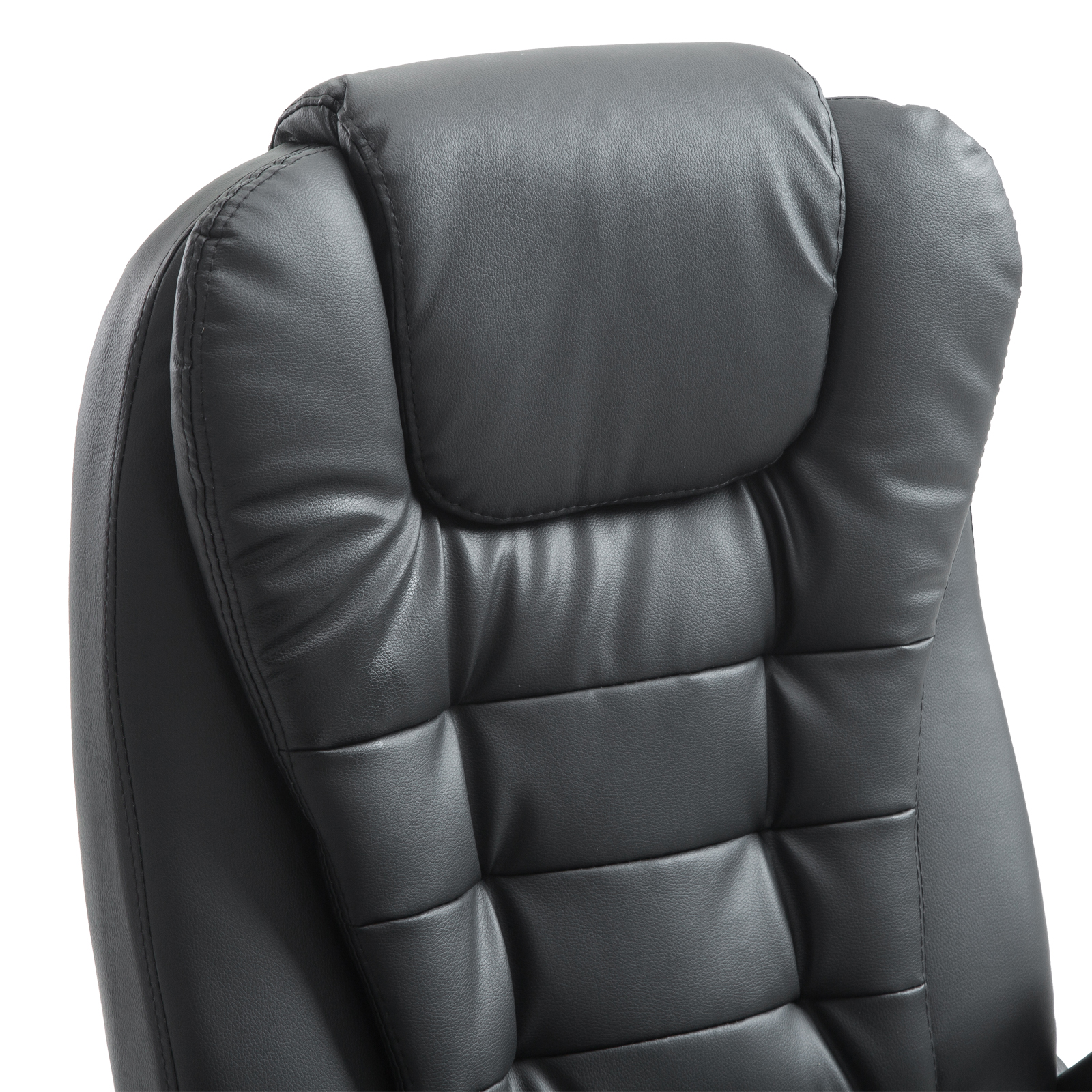 HOMCOM® directiestoel met massagefunctie bureaustoel kantoorstoel gaming stoel massagestoel met warmtefunctie vibratie op 6 punten draaibaar zwart