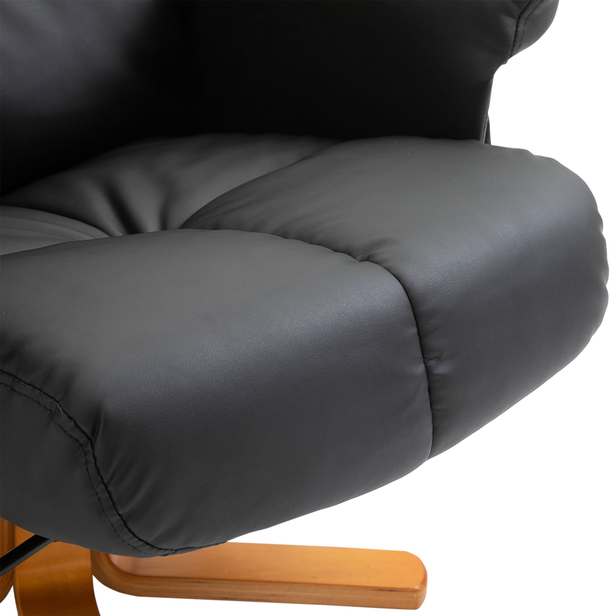 HOMCOM massagestoel met voetenbank relaxstoel kantelbaar tot 145° kunstleer zwart 80 x 86 x 99 cm
