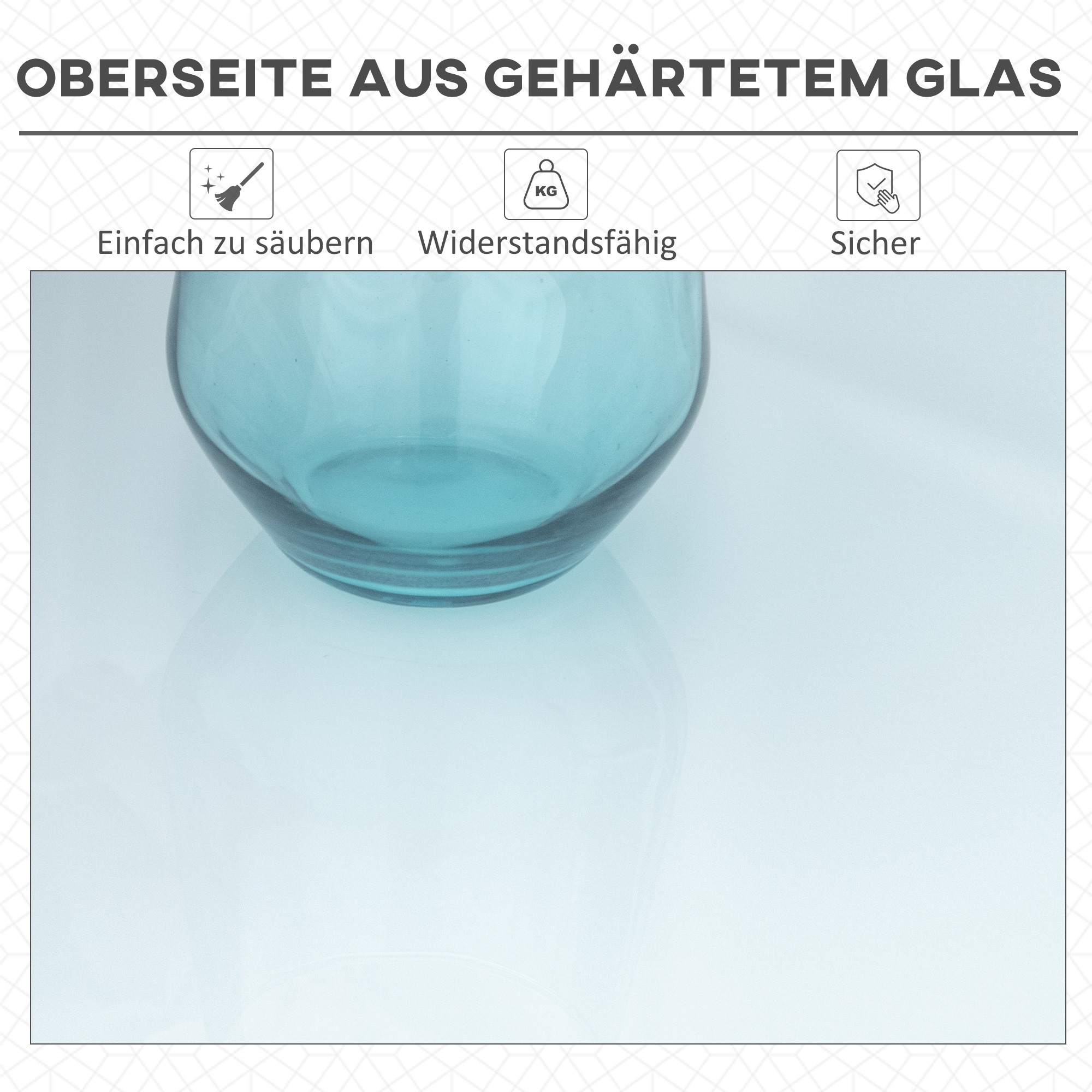 Outsunny klaptafel tuintafel met parasolgat klaptafel metaal glas wit