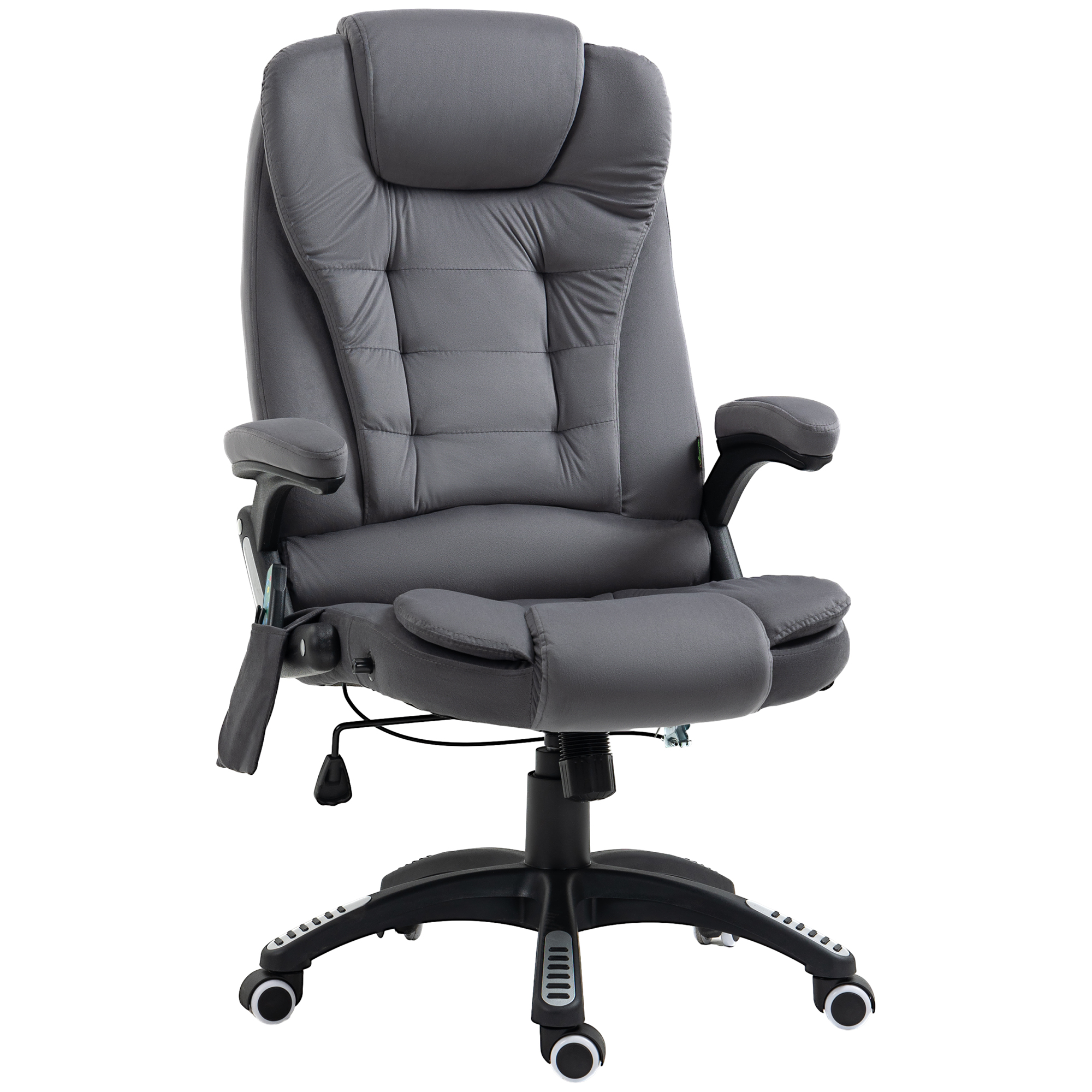 Vinsetto Bureaustoel met Massage- & Verwarmingselement, ergonomisch, in hoogte verstelbaar, Donkergrijs