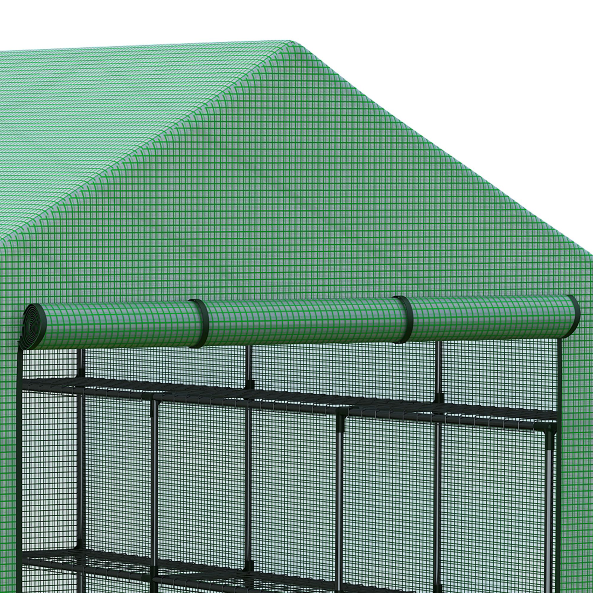 Outsunny foliekas met planken 244 cm x 180 cm x 210 cm