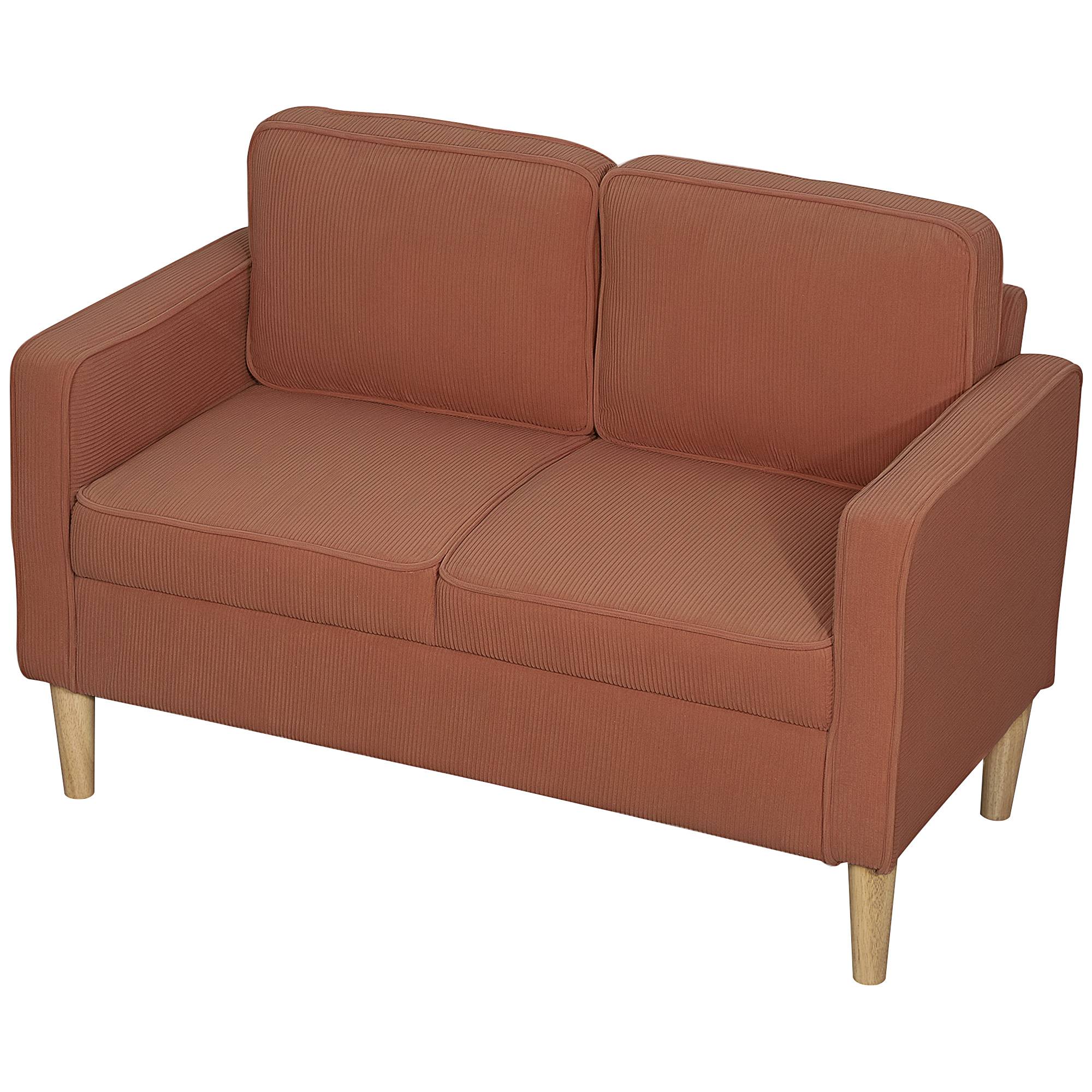 HOMCOM Tweezitsbankje met Opbergruimte en Stevige Houten Poten, voor Woonkamer, Slaapkamer, 117 x 63 x 79 cm, Roze