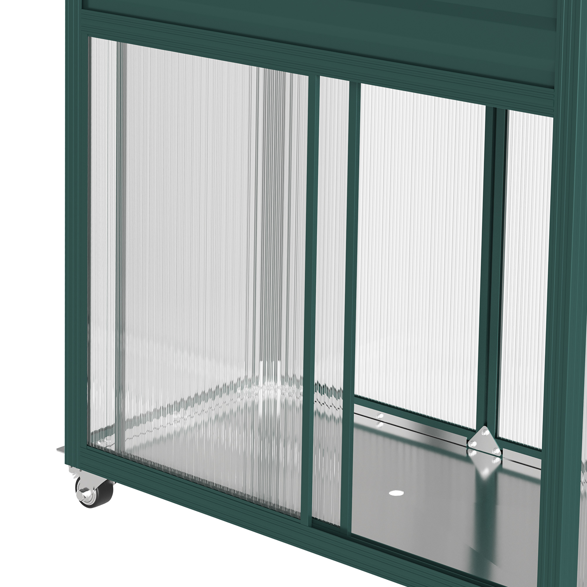 Outsunny Buitenzonnig verhoogd bed met latwerk, bloembak met wielen, plank, staal