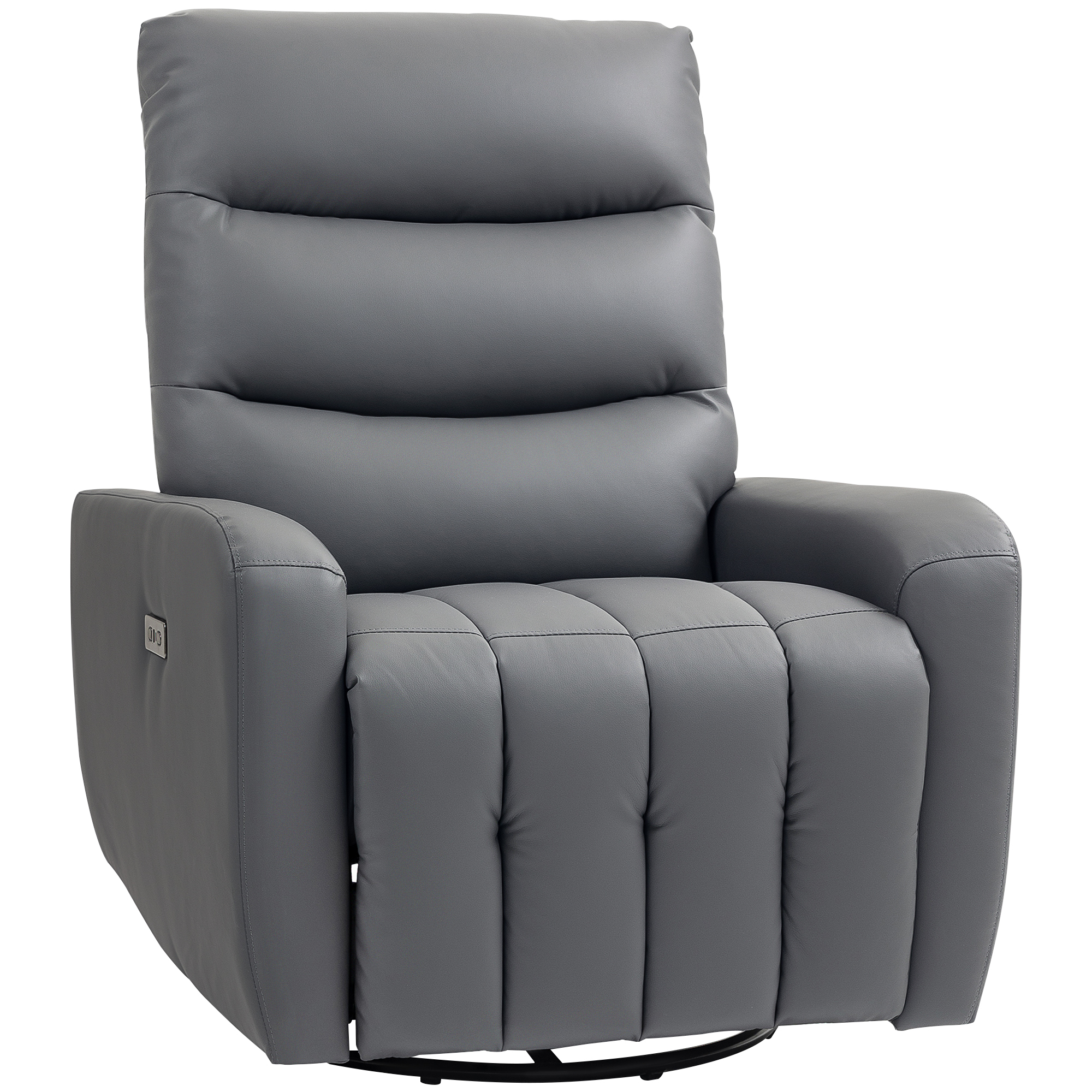 HOMCOM Relaxfauteuil, Gestoffeerde Stoel met Ligfunctie, Afstandsbediening, USB-aansluiting, Grijs
