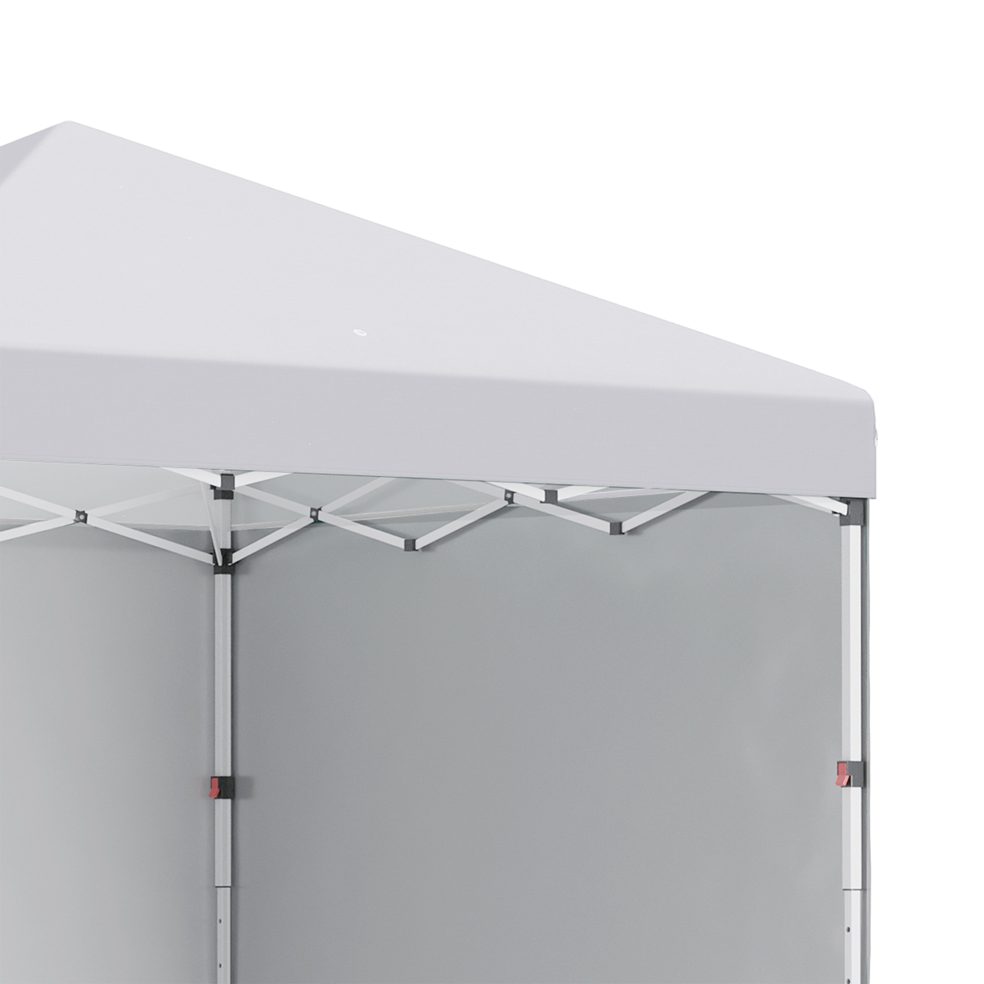 Outsunny Opvouwbare paviljoen met 2 zijwanden, verstelbare hoogte, inclusief draagtas, roestvrij stalen frame, 3x3 m, wit