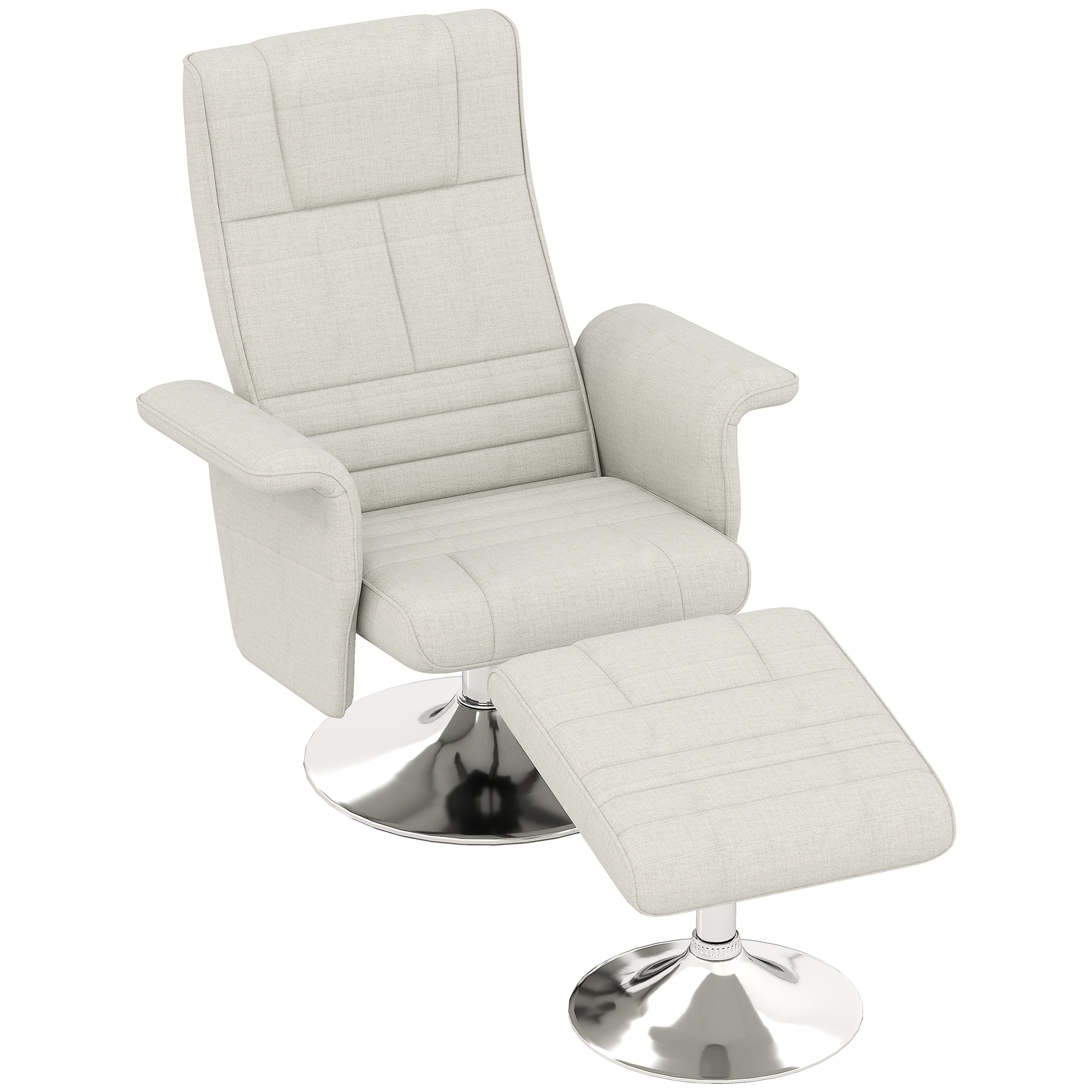 HOMCOM Massagestoel met Voetenbank, Kantelbare Rugleuning, 78 x 95 x 88 cm, Crème