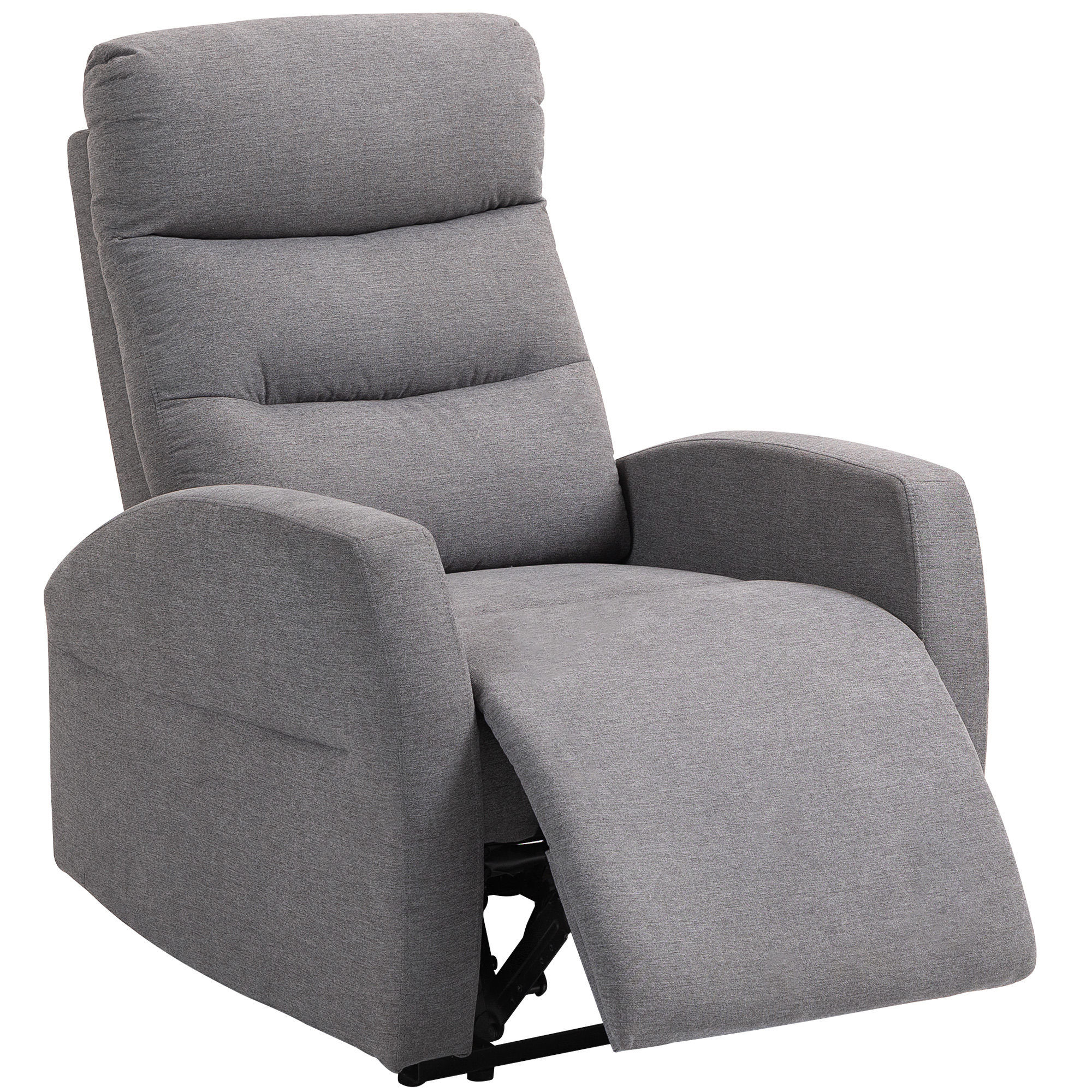 HOMCOM Verstelbare Relaxfauteuil met Voetsteun, Moderne Gepolsterde Stoel, Donkergrijs