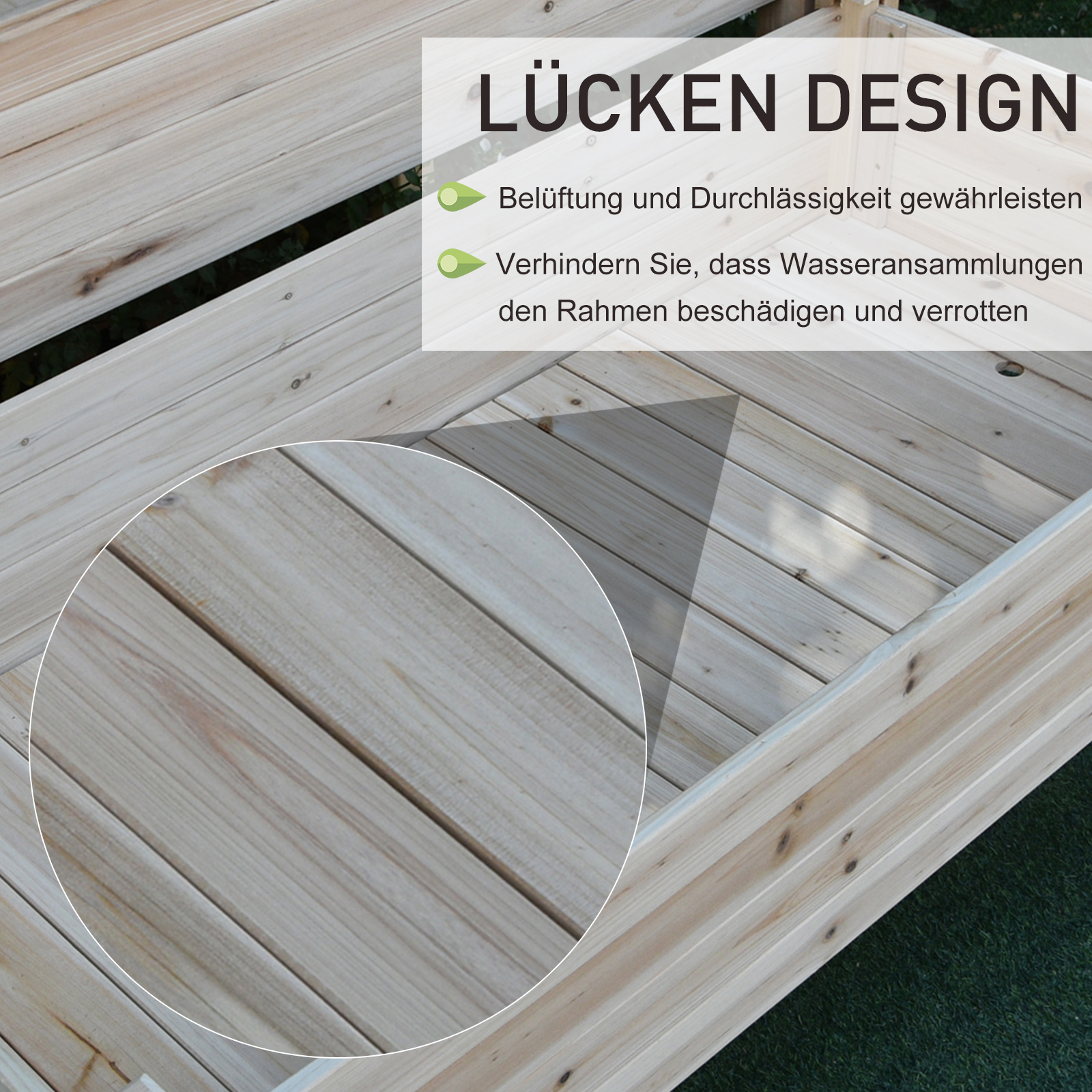 Outsunny Verhoogd bed 2 niveaus koude kas kruidenbed plantenbak met afvoergaten van massief hout