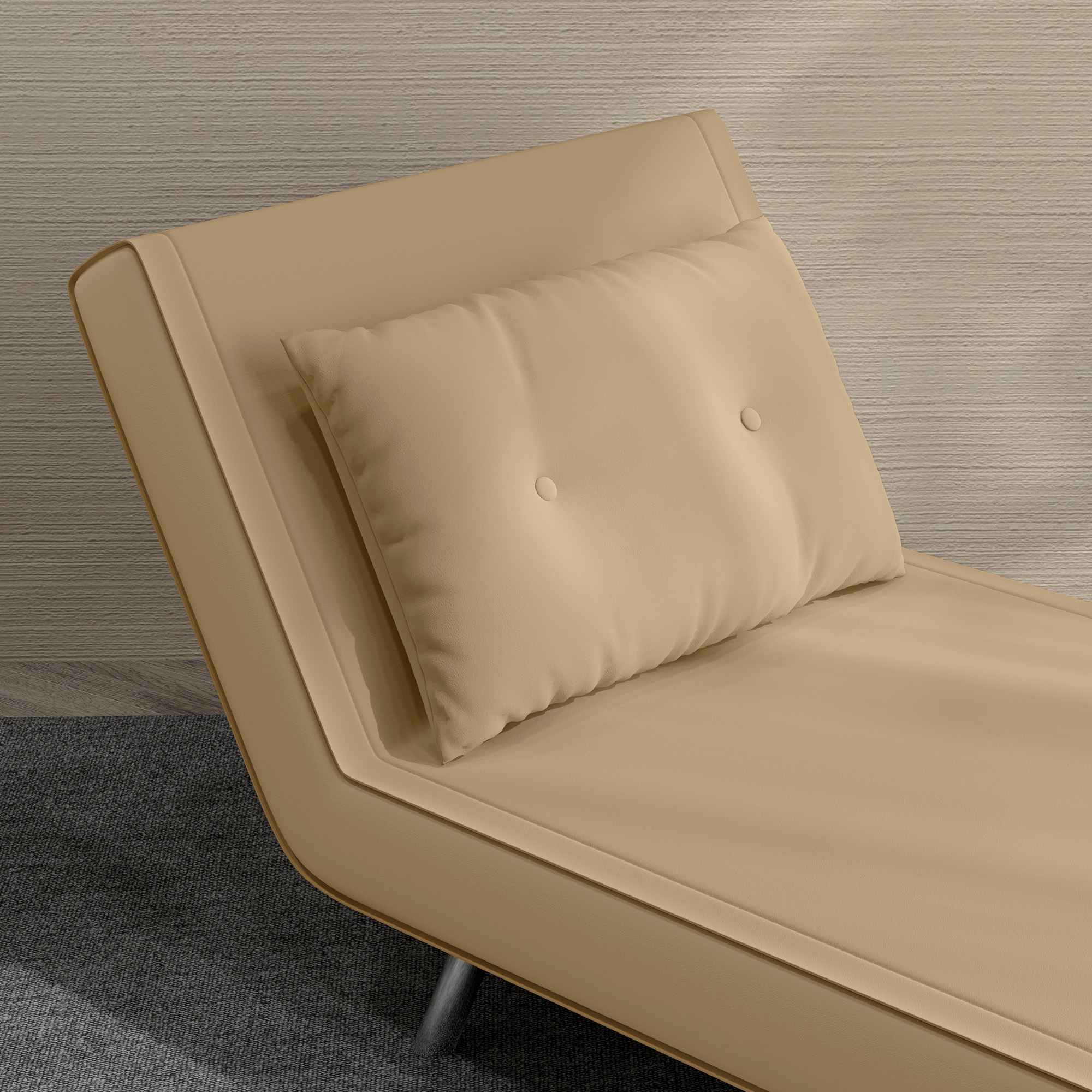 HOMCOM Ligstoel Stoel met Ligfunctie Slaapstoel, Knoopsgatensteek, Linnenlook, 77 cm x 88 cm x 83 cm, Bruin