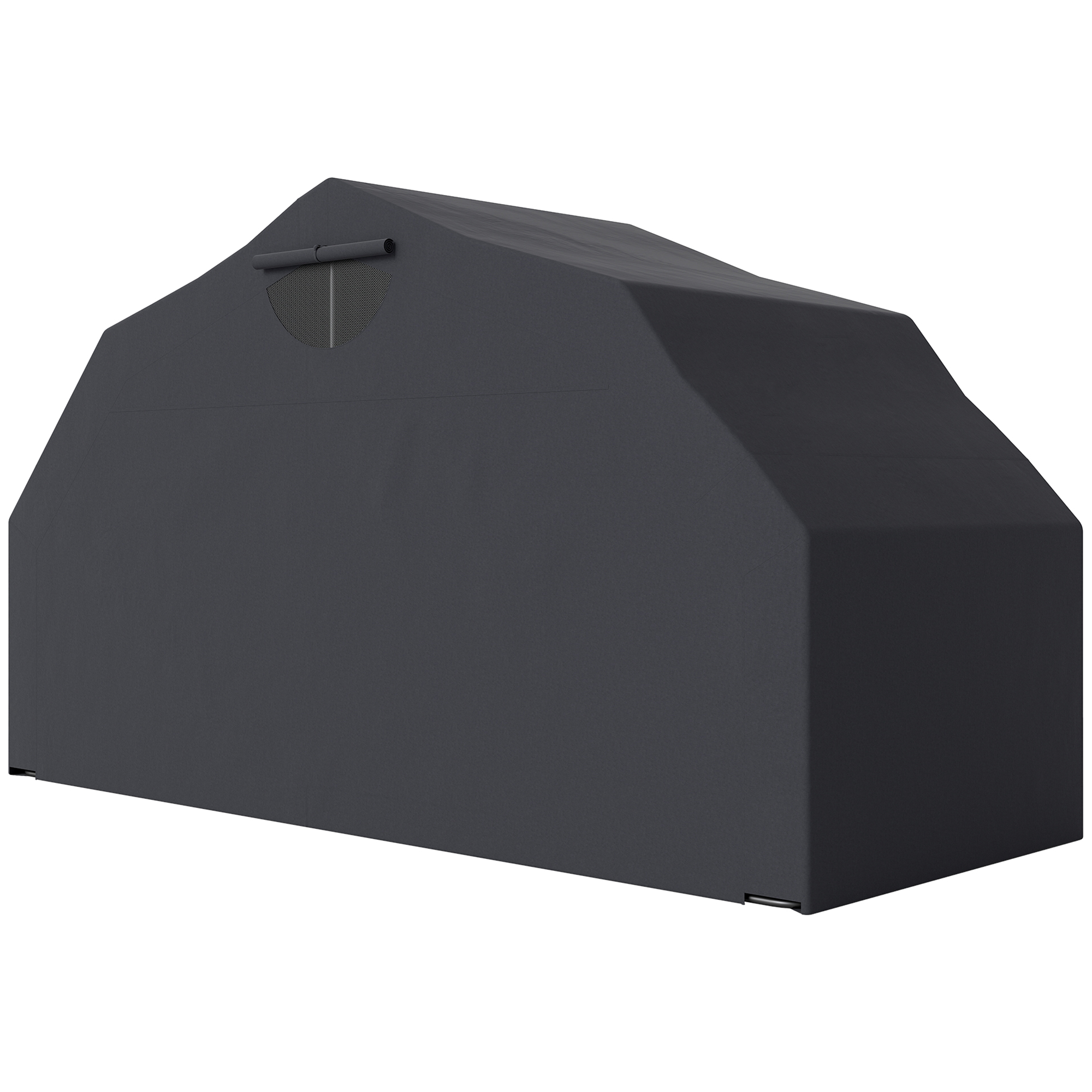 Outsunny Motorhoes Inklapbaar Outdoor Motorafdekking Waterdicht Winterbestendig XXL 345cmx135cmx191cm Zwart